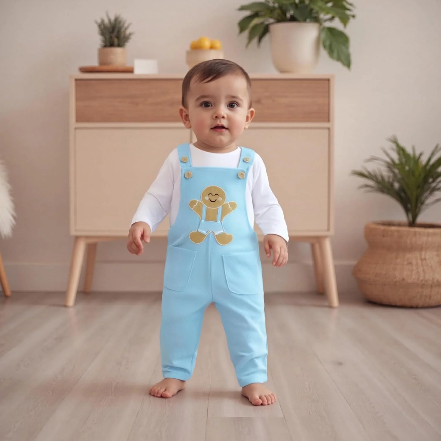 ست لباس کریسمس نوزاد دختر و پسر BULINGNA، بلوز آستین بلند، شلوار پیشبندی آدمک زنجبیلی، لباس کریسمس ست لباس کریسمس نوزاد دختر و پسر BULINGNA، بلوز آستین بلند، شلوار پیشبندی آدمک زنجبیلی، لباس کریسمس