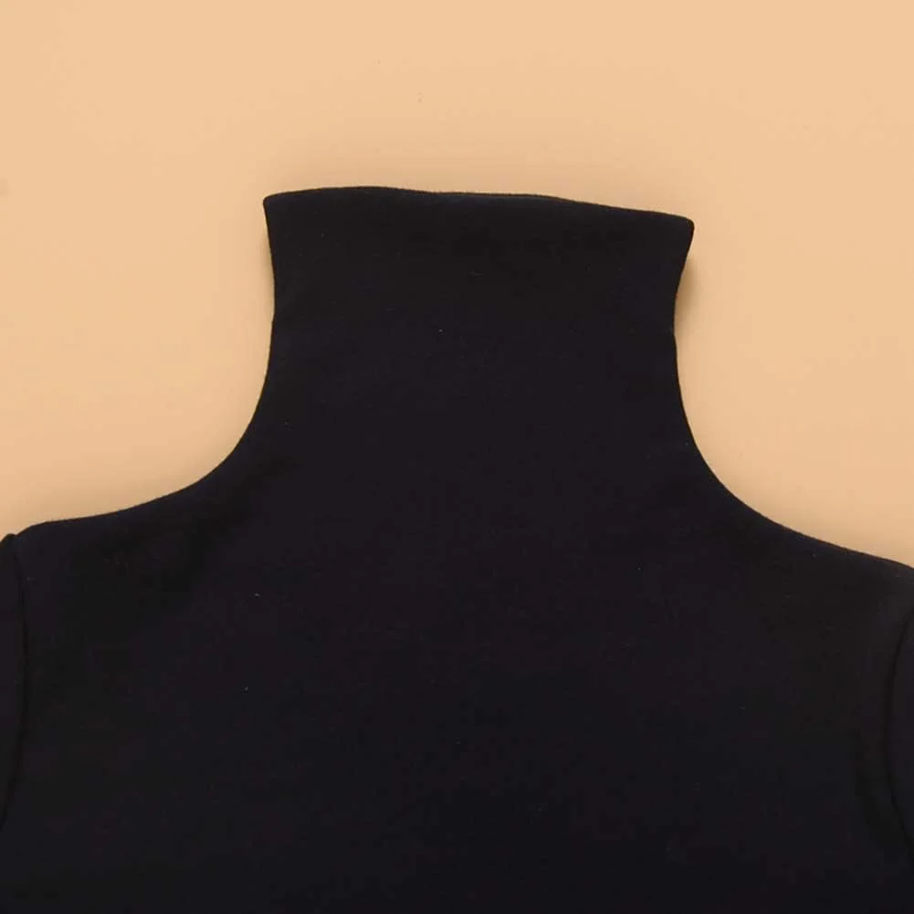 تی شرت یقه اسکی دخترانه آستین بلند، بلوز رنگ ثابت پایه ای مناسب کودکان 1 تا 5 سال