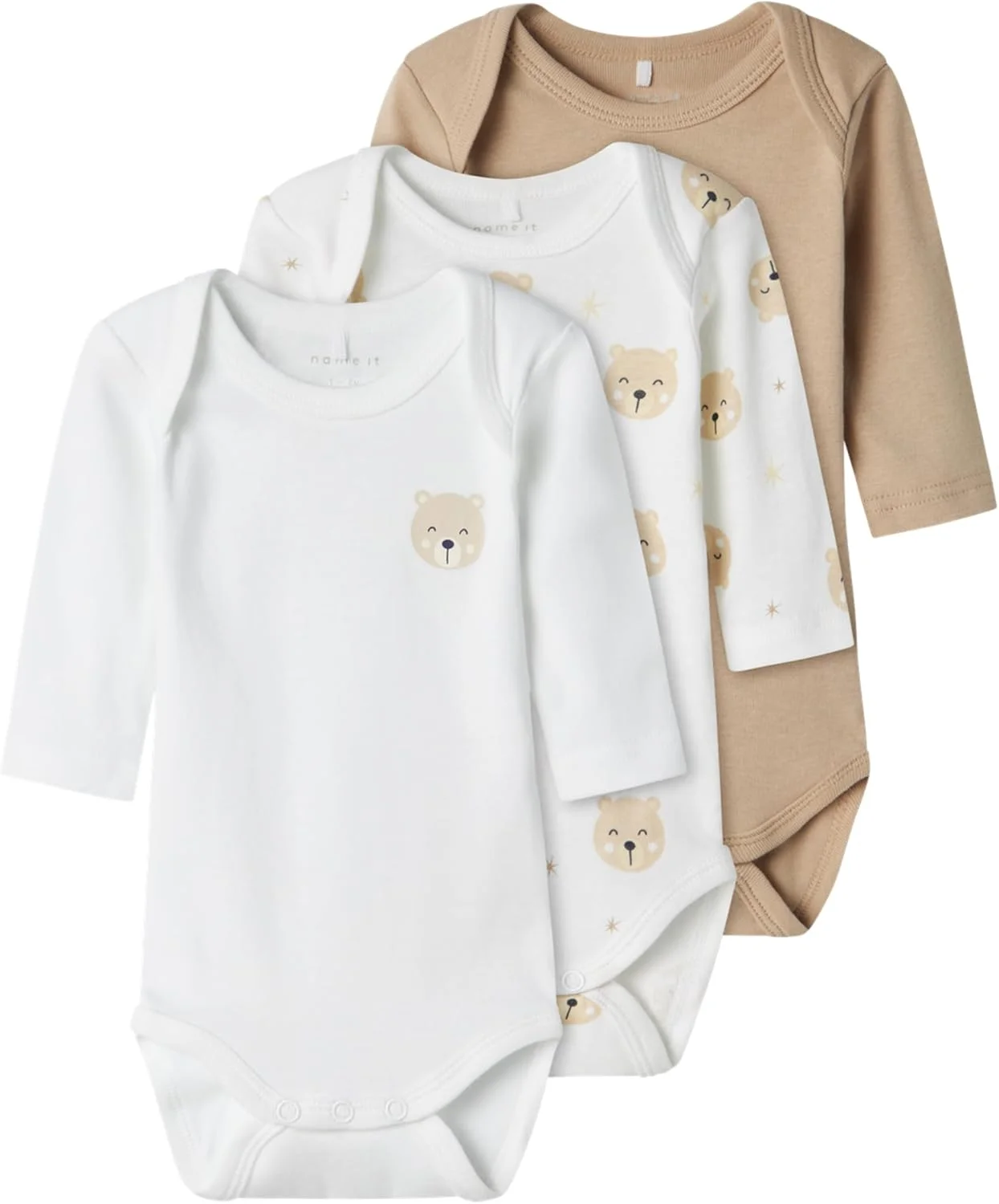 بادی نوزادی آستین بلند طرح خرس آکسفورد نیم ایت مدل NBNBODY 3P مناسب برای دختر و پسر