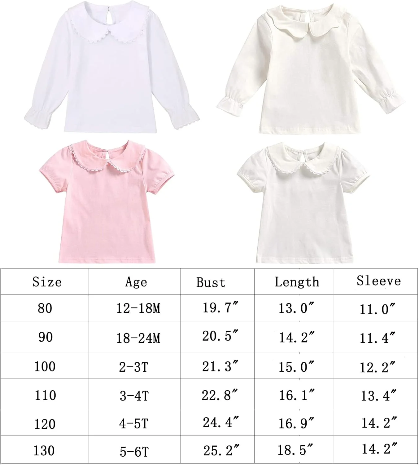 تی شرت یقه پیتر پن نوزادی Admireme، تاپ یقه عروسکی، تی شرت آستین کوتاه دخترانه، بلوزهای شیک تی شرت یقه پیتر پن نوزادی Admireme، تاپ یقه عروسکی، تی شرت آستین کوتاه دخترانه، بلوزهای شیک