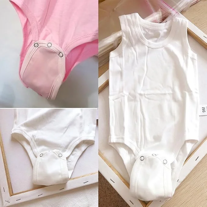 بسته 8 عددی افزایش دهنده سایز لباس نوزاد متسیزن، افزایش دهنده لباس زیر دکمه دار نوزاد برای لباس های زیر نوزادی و پوشک با قابلیت تنظیم، جلیقه رامپر پارچه نخی برای لباس های زیر نوزادی