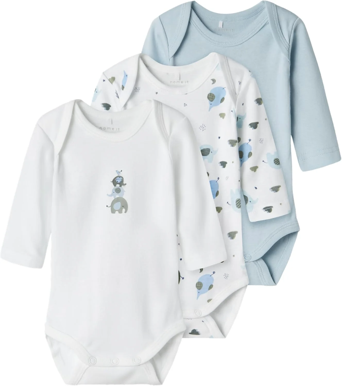بادی آستین بلند نوزادی پسرانه طرح فیل name it مدل NBMBODY 3P