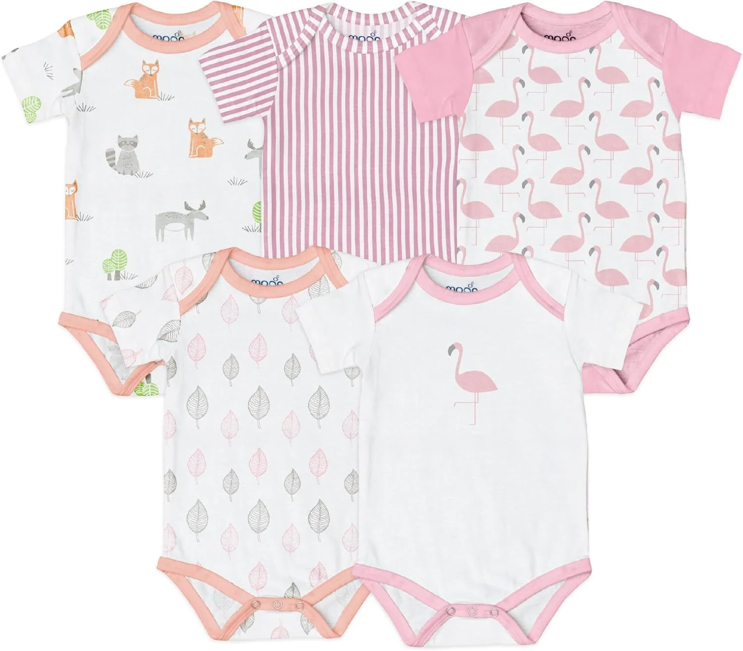 The Moon Brand Organic Baby Body Suit Set of 5 for Girls Cute Prints, Adorable Patterns – for 6-9 Months Half Sleeve, Pure Cotton Soft, Smooth, and Breathable Fabric. The Moon Brand Organic Baby Body Suit Set of 5 for Girls Cute Prints, Adorable Patterns – for 6-9 Months Half Sleeve, Pure Cotton Soft, Smooth, and Breathable Fabric.