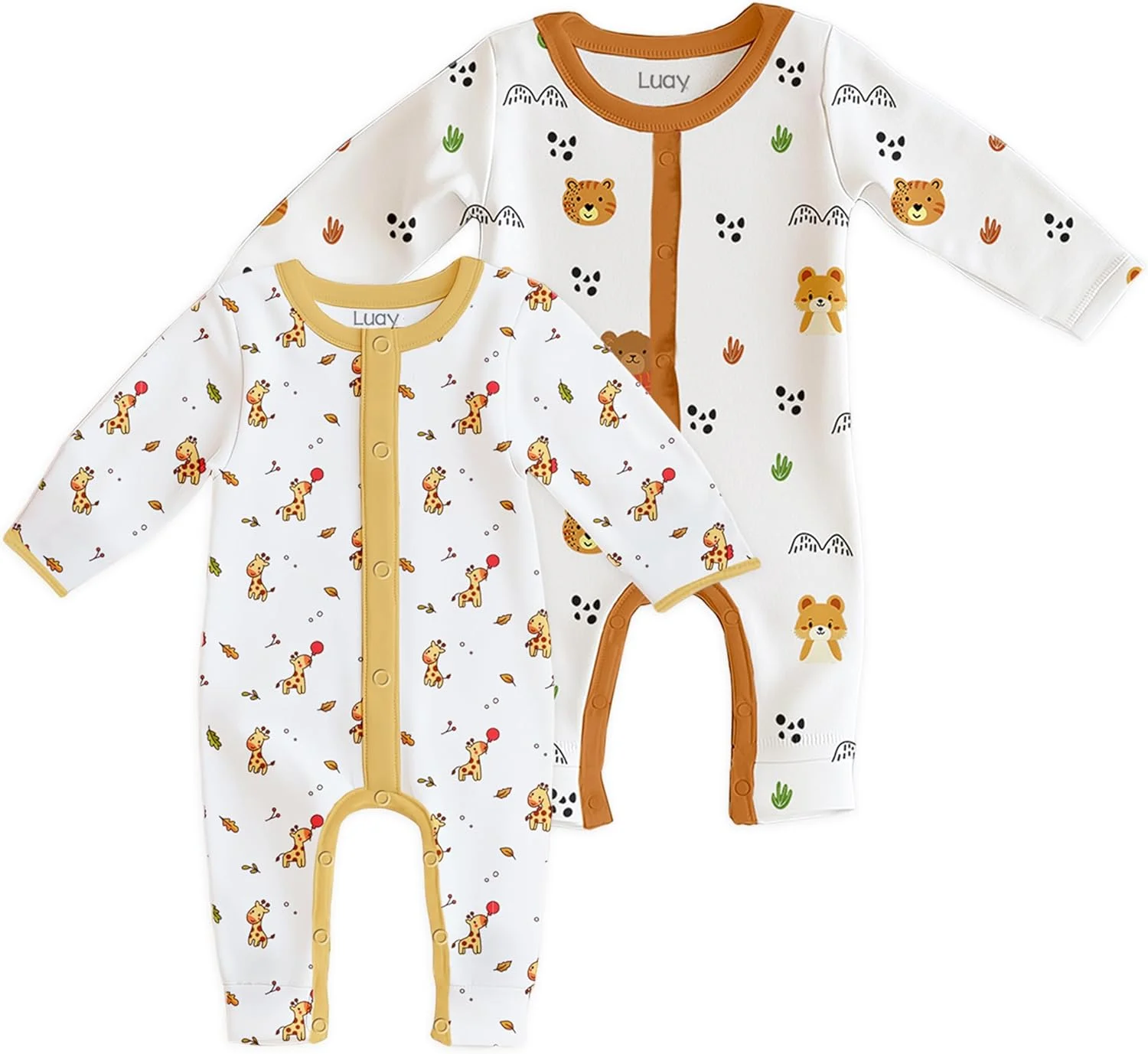 رامپر آستین بلند نخی 100% لوای، لباس خواب نوزادی دخترانه و پسرانه، 0-3 ماه | 3-6 ماه | 6-9 ماه | 9-12 ماه | 12-18 ماه | 18-24 ماه | لباس نوزاد _ موجود در طرح های مختلف