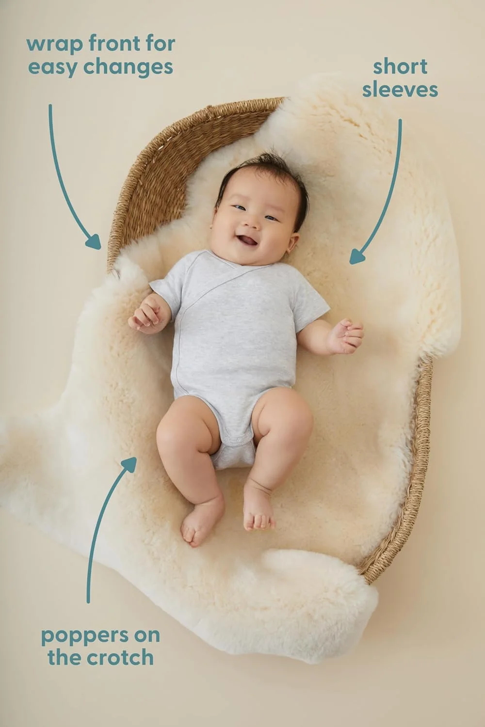 بادی کیمونو آستین کوتاه نوزادی MORI - پنبه ارگانیک، تنفس پذیر، مناسب دختران و پسران، مدل رومی با دکمه های بدون نیکل