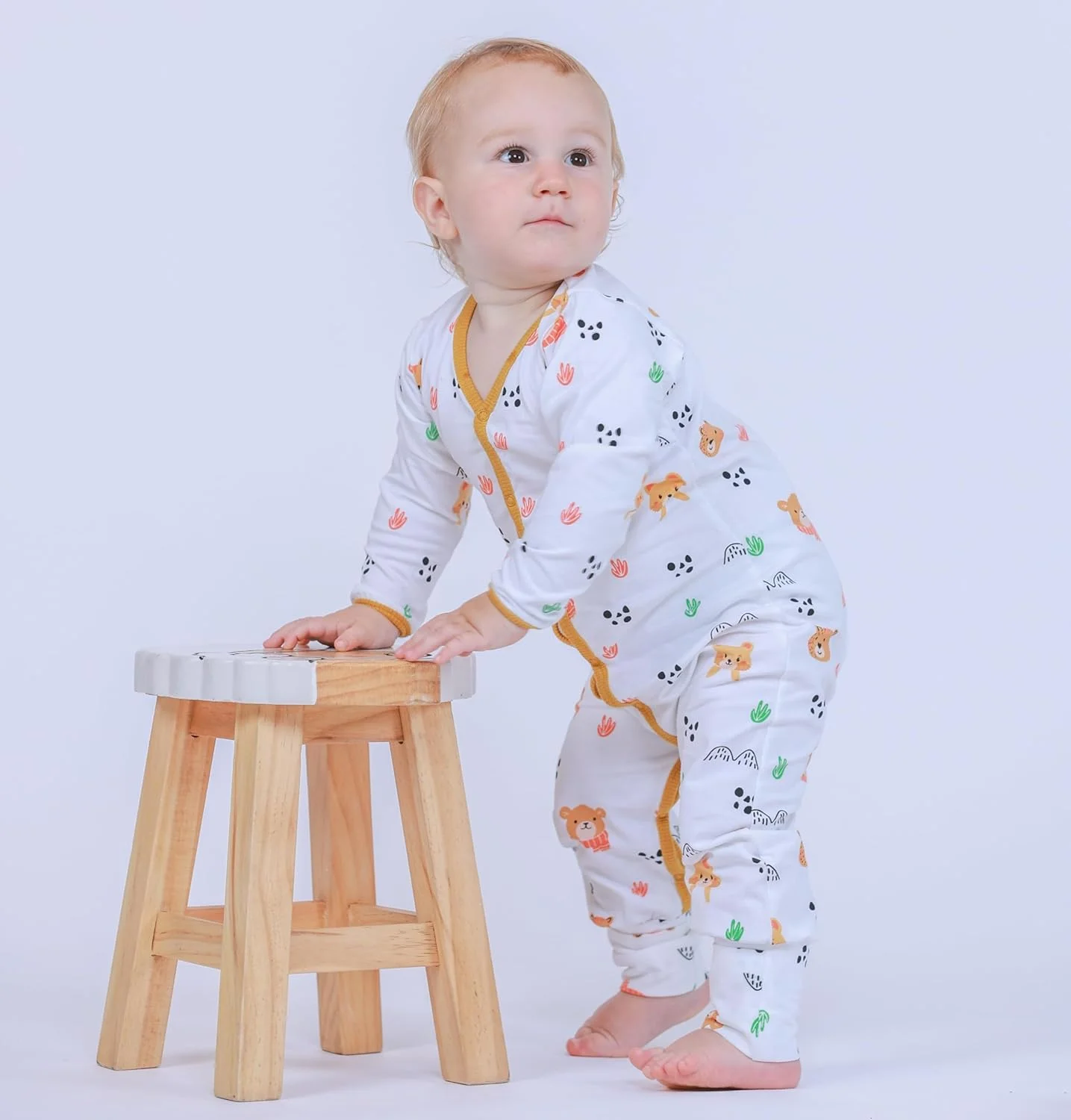 رامپر آستین بلند نخی 100% لوای، لباس خواب نوزادی دخترانه و پسرانه، 0-3 ماه | 3-6 ماه | 6-9 ماه | 9-12 ماه | 12-18 ماه | 18-24 ماه | لباس نوزاد _ موجود در طرح های مختلف