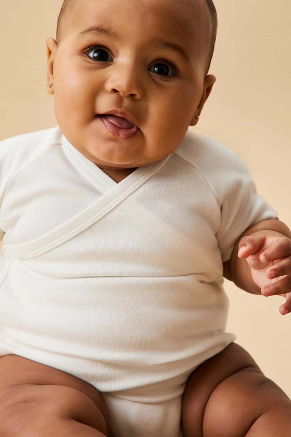 بادی کیمونو آستین کوتاه نوزادی MORI - پنبه ارگانیک، تنفس پذیر، مناسب دختران و پسران، مدل رومی با دکمه های بدون نیکل