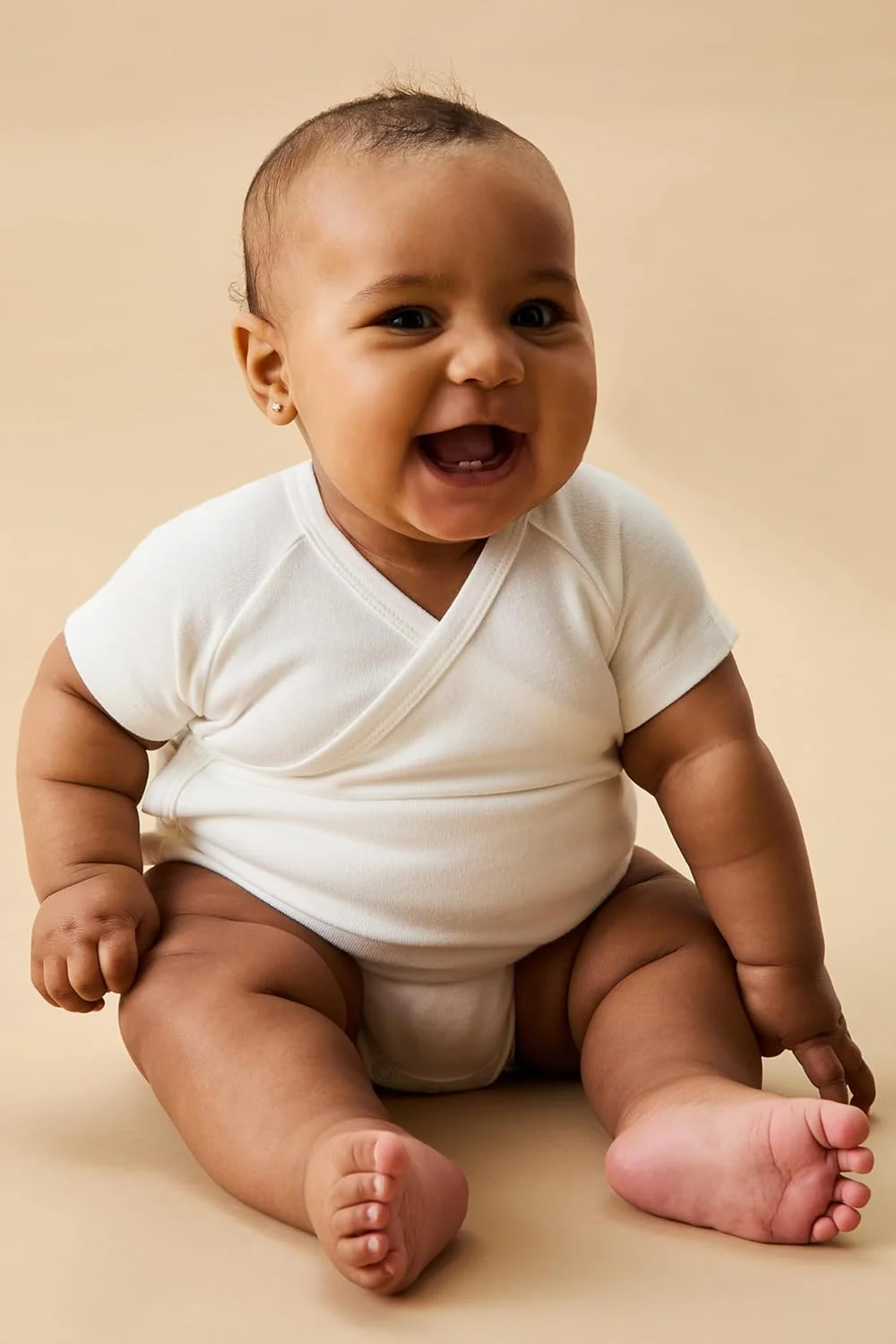 بادی کیمونو آستین کوتاه نوزادی MORI - پنبه ارگانیک، تنفس پذیر، مناسب دختران و پسران، مدل رومی با دکمه های بدون نیکل