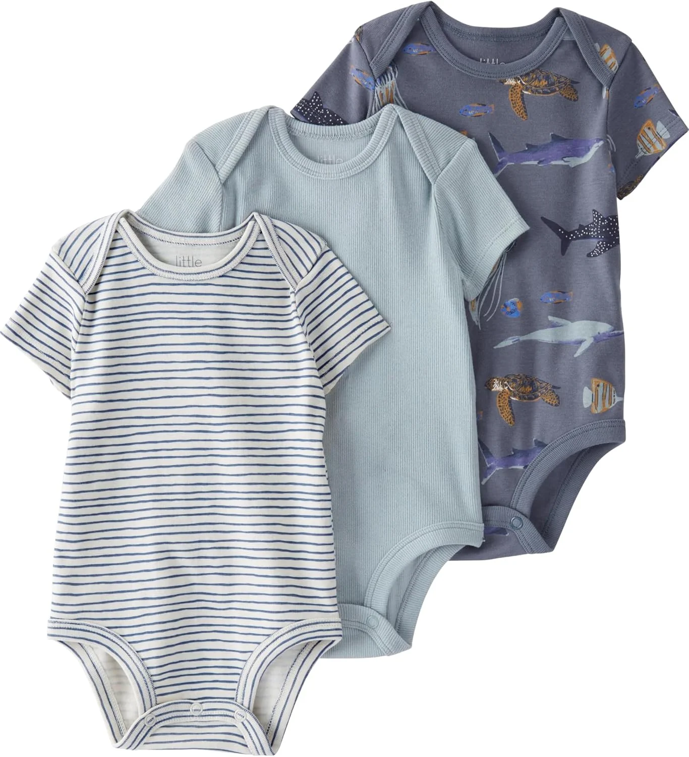 بادی آستین کوتاه 3 عددی Little Planet by Carter's، ساخته شده با پنبه ارگانیک، مناسب برای نوزادان