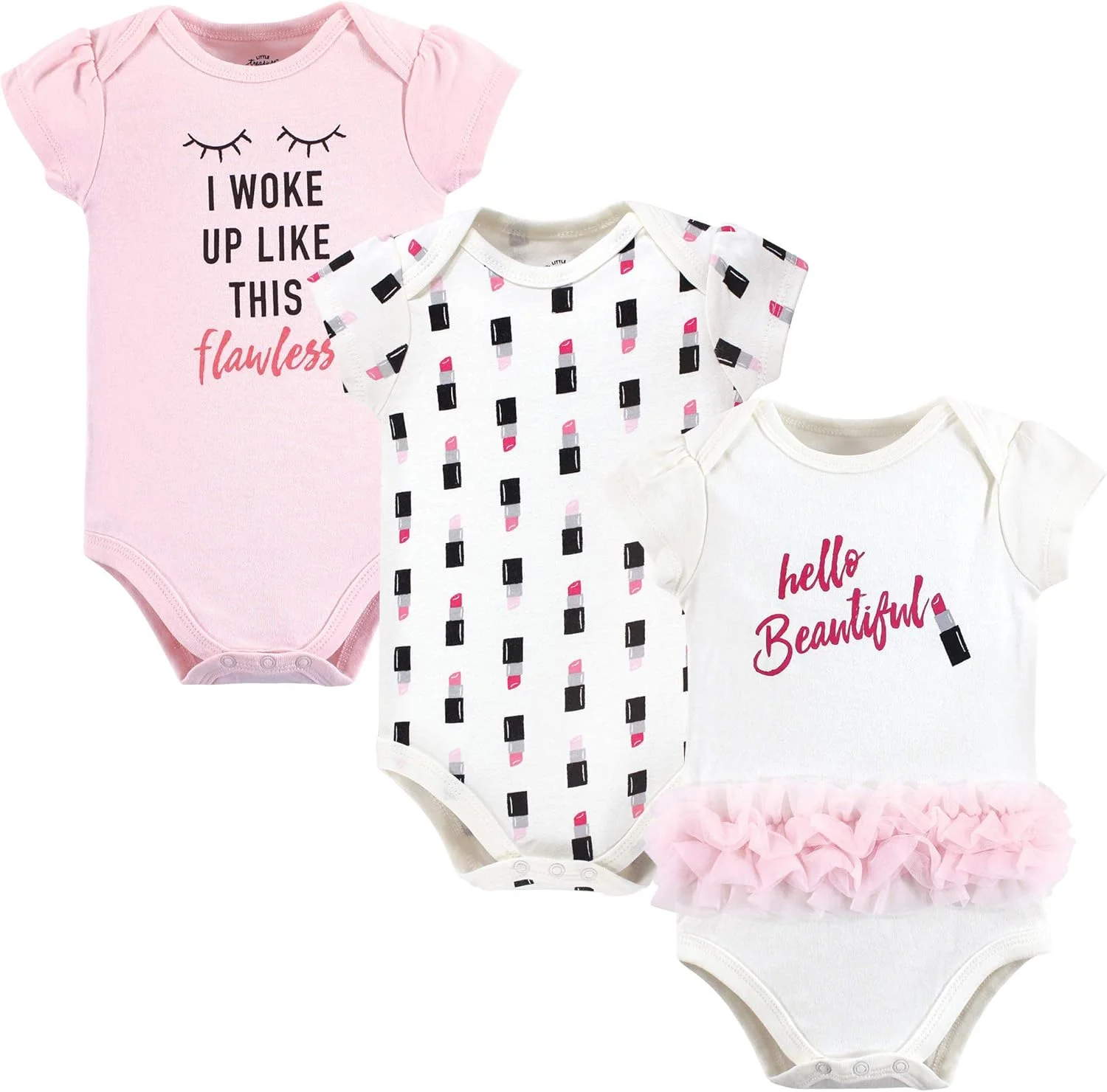 ست تی‌شرت و بادی نوزادی دخترانه Little Treasure از جنس پنبه