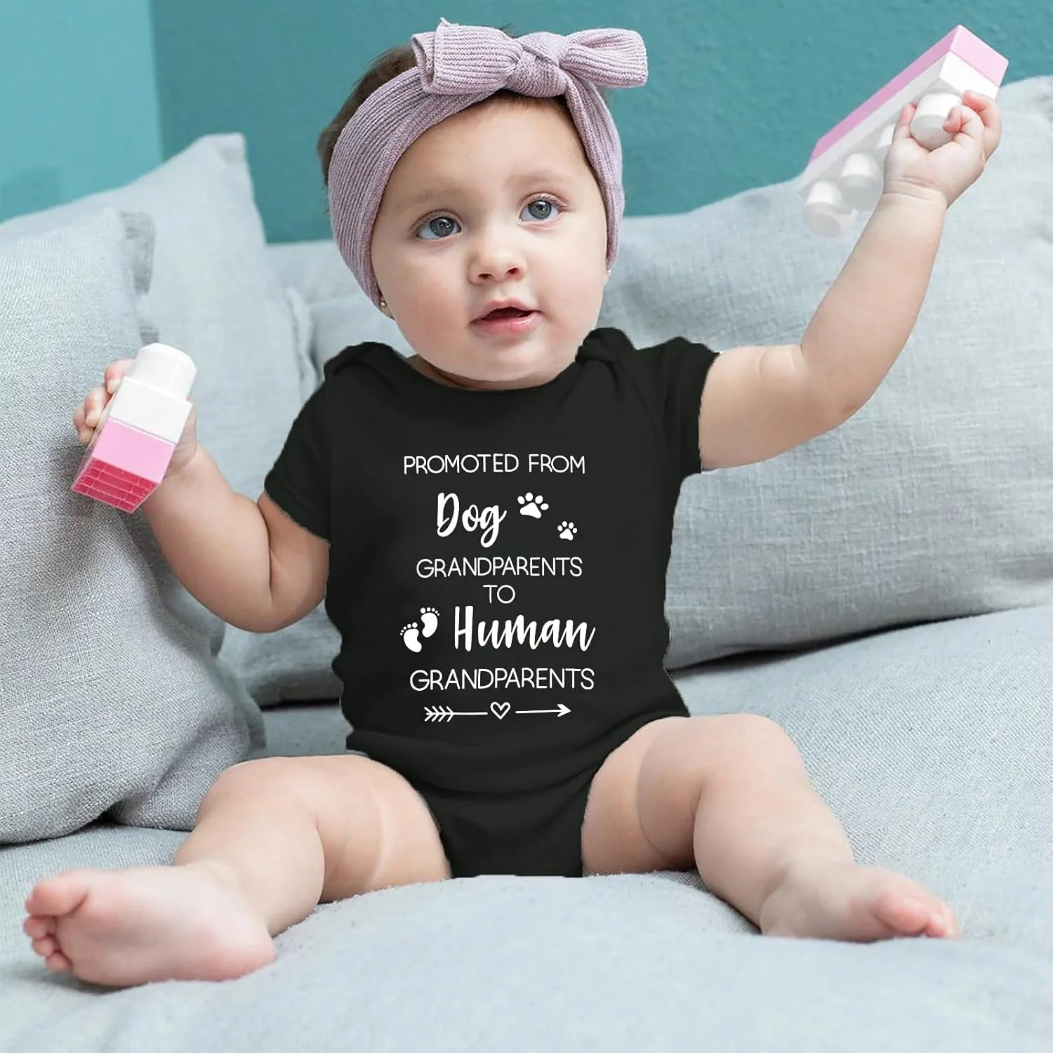 بادی نوزادی طرح ارتقا از پدربزرگ و مادربزرگ سگ به پدربزرگ و مادربزرگ انسان - نوزاد، унисекс - صورتی، سایز: نوزاد بادی نوزادی طرح ارتقا از پدربزرگ و مادربزرگ سگ به پدربزرگ و مادربزرگ انسان - نوزاد، унисекс - صورتی، سایز: نوزاد