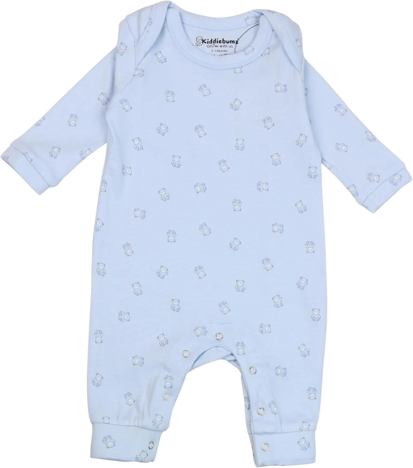 رامپر نوزادی کیدی بامز طرح تدی، 100% پنبه نرم، آستین بلند، لباس راحت نوزاد، لباس یکسره مناسب نوزادان پسر و دختر (0-12 ماه) رامپر نوزادی کیدی بامز طرح تدی، 100% پنبه نرم، آستین بلند، لباس راحت نوزاد، لباس یکسره مناسب نوزادان پسر و دختر (0-12 ماه)