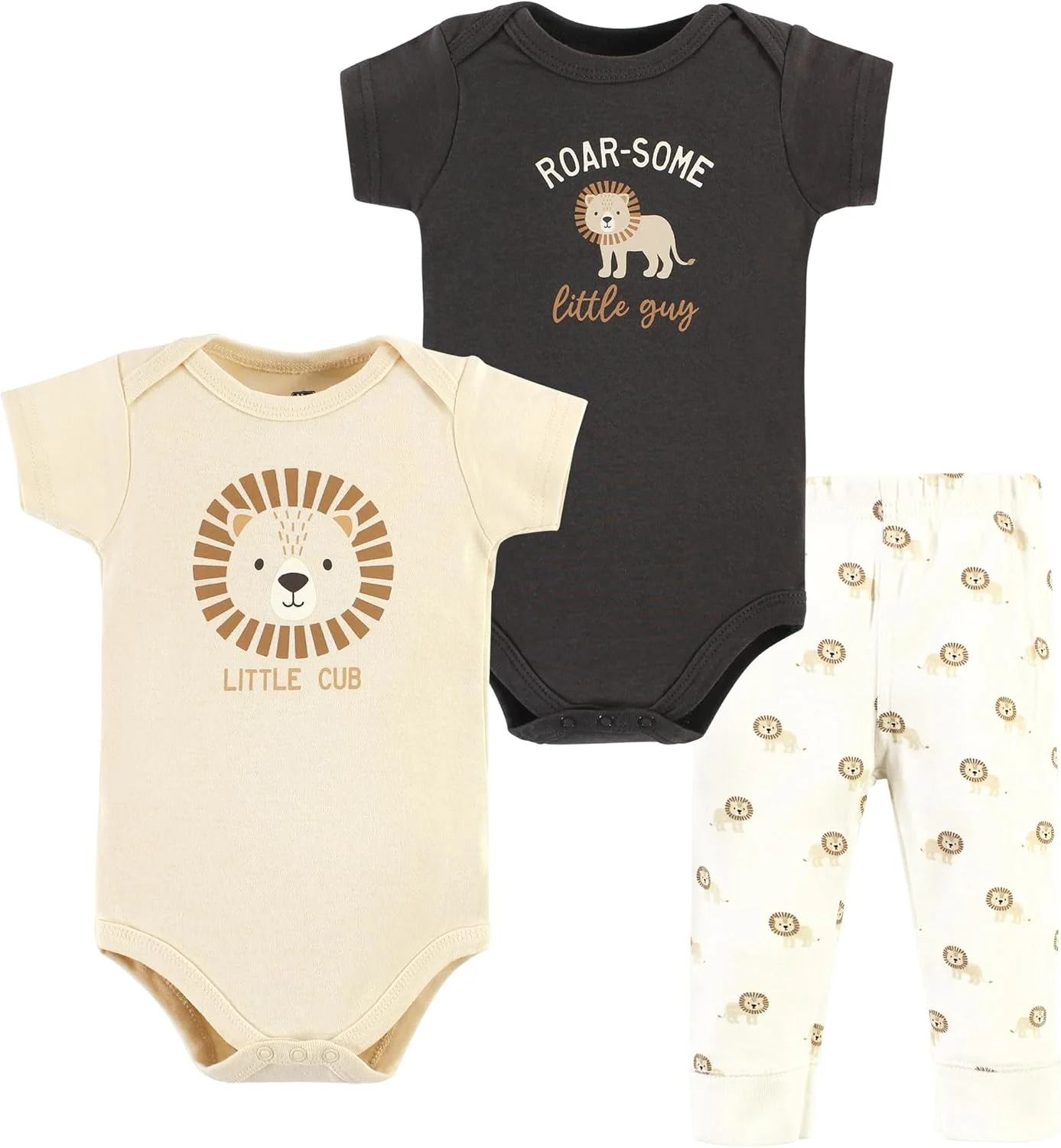 ست بادی و شلوار پنبه ای نوزادی هادسون بیبی، طرح شیر شجاع، سایز پریمی