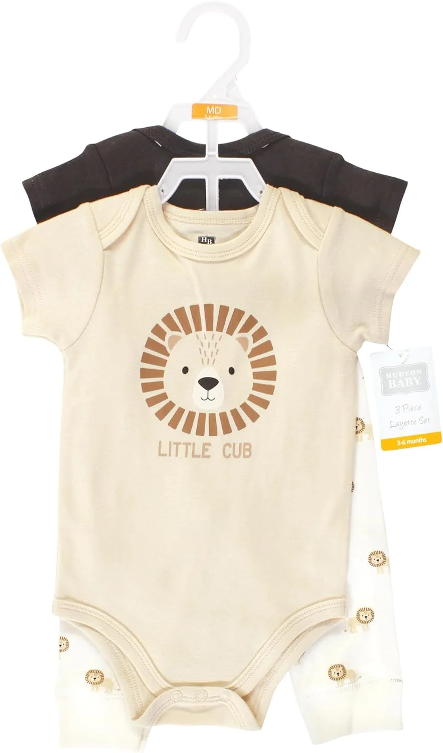 ست بادی و شلوار پنبه ای نوزادی هادسون بیبی، طرح شیر شجاع، سایز پریمی