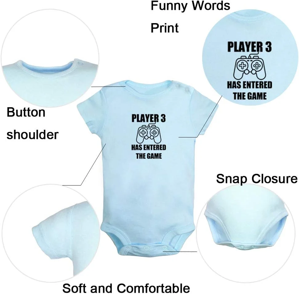 لباس رامپر خنده دار نوزادی iDzn Player 3 Has Entered The Game، بادی نوزادی، سرهمی نوزادی، لباس های جدید و بامزه نوزاد