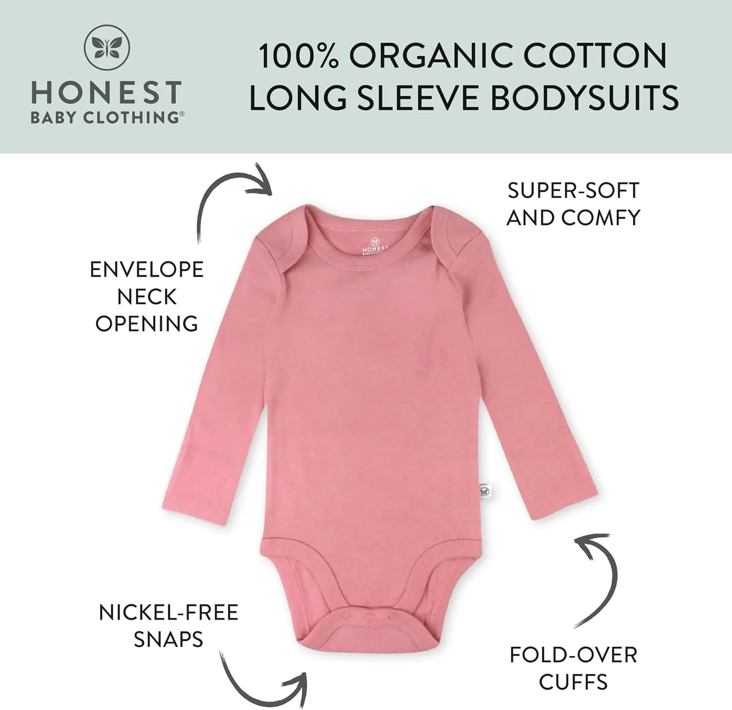 بادی آستین بلند چندتایی HonestBaby، لباس یکسره 100% پنبه ارگانیک برای نوزادان پسر، دختر، یونیسکس بادی آستین بلند چندتایی HonestBaby، لباس یکسره 100% پنبه ارگانیک برای نوزادان پسر، دختر، یونیسکس