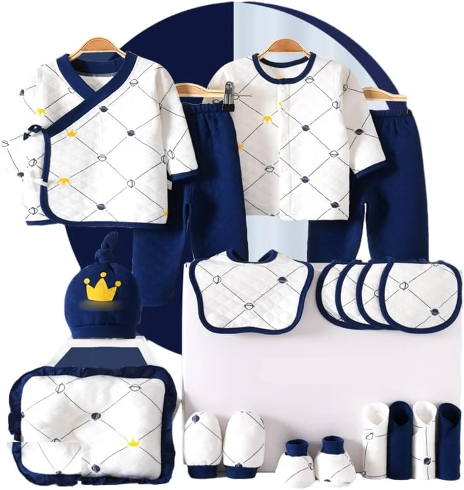 ست لباس نوزادی زمستانی گرم HALAYAYA، مناسب برای نوزاد پسر و دختر، ست هدیه نوزادی، ست لباس و لوازم جانبی نوزاد از جنس پنبه ممتاز، مناسب برای نوزادان 0 تا 3 ماه