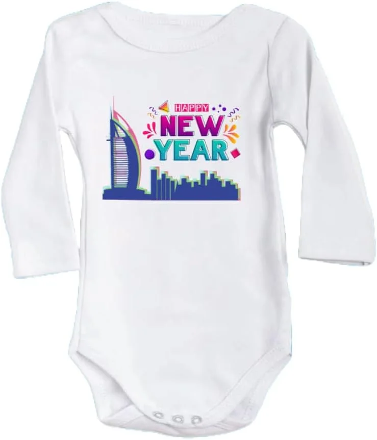 لباس سرهمی آستین بلند نوزادی طرح سال نو مبارک در دبی - لباس نوزادی برای سال نو در دبی - لباس سال نو نوزاد - هدیه برای نوزادان و کودکان نوپا لباس سرهمی آستین بلند نوزادی طرح سال نو مبارک در دبی - لباس نوزادی برای سال نو در دبی - لباس سال نو نوزاد - هدیه برای نوزادان و کودکان نوپا