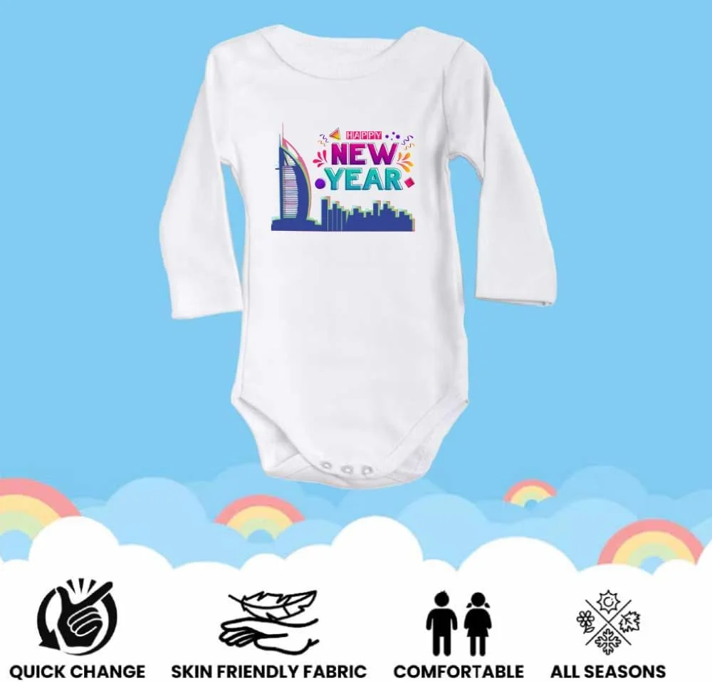 لباس سرهمی آستین بلند نوزادی طرح سال نو مبارک در دبی - لباس نوزادی برای سال نو در دبی - لباس سال نو نوزاد - هدیه برای نوزادان و کودکان نوپا لباس سرهمی آستین بلند نوزادی طرح سال نو مبارک در دبی - لباس نوزادی برای سال نو در دبی - لباس سال نو نوزاد - هدیه برای نوزادان و کودکان نوپا