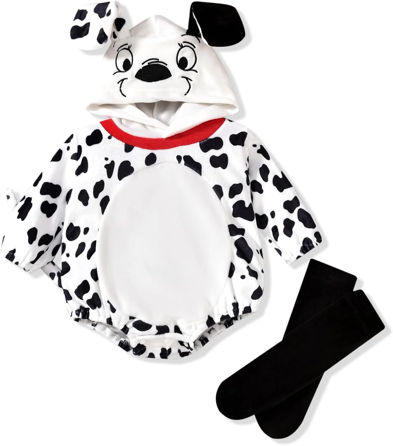 لباس سرهمی کلاه دار نوزاد دخترانه طرح حیوانات HINTINA به همراه جوراب - مناسب هالووین، کریسمس، پاییز و زمستان