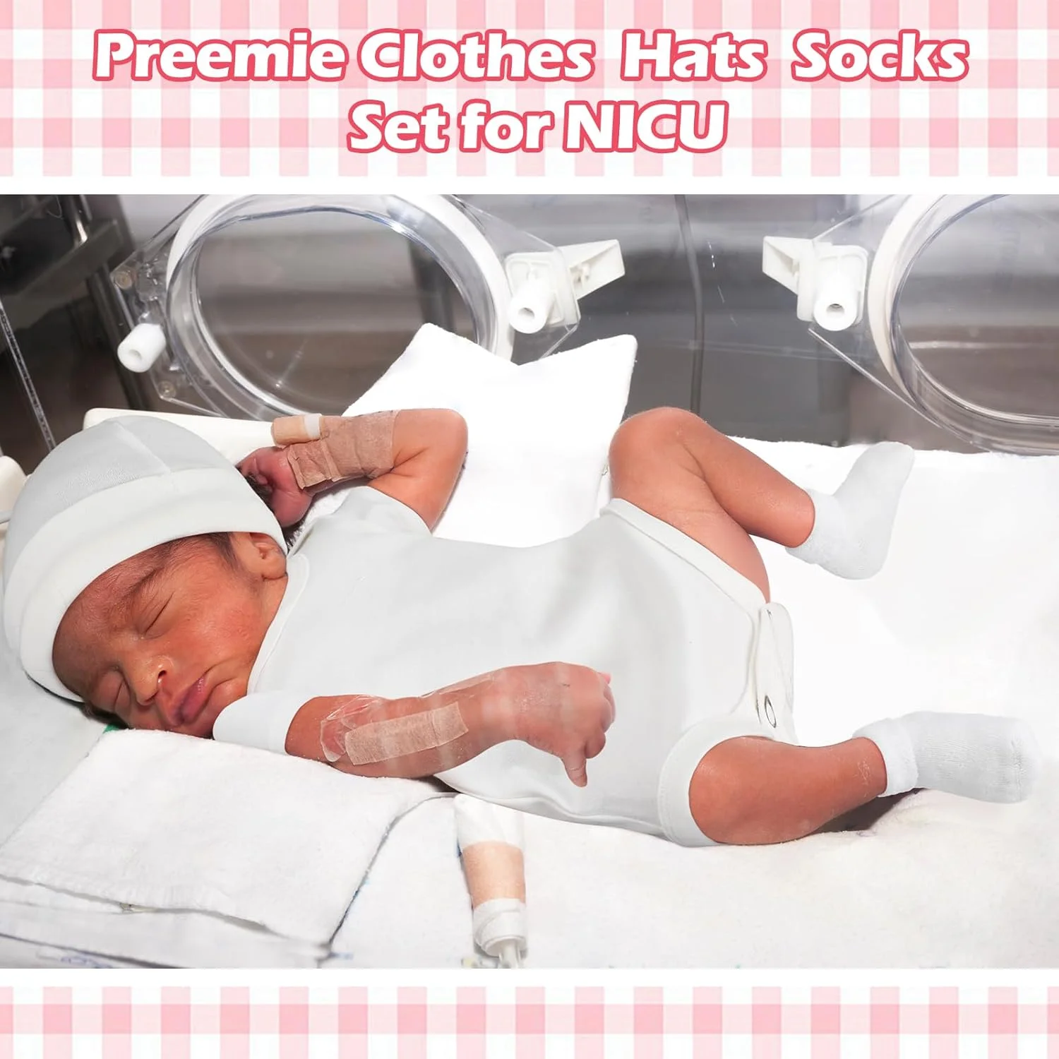 ست لباس نوزادی 4 تکه Glitopper - شامل بادی، لباس، کلاه و جوراب برای نوزاد نارس ست لباس نوزادی 4 تکه Glitopper - شامل بادی، لباس، کلاه و جوراب برای نوزاد نارس