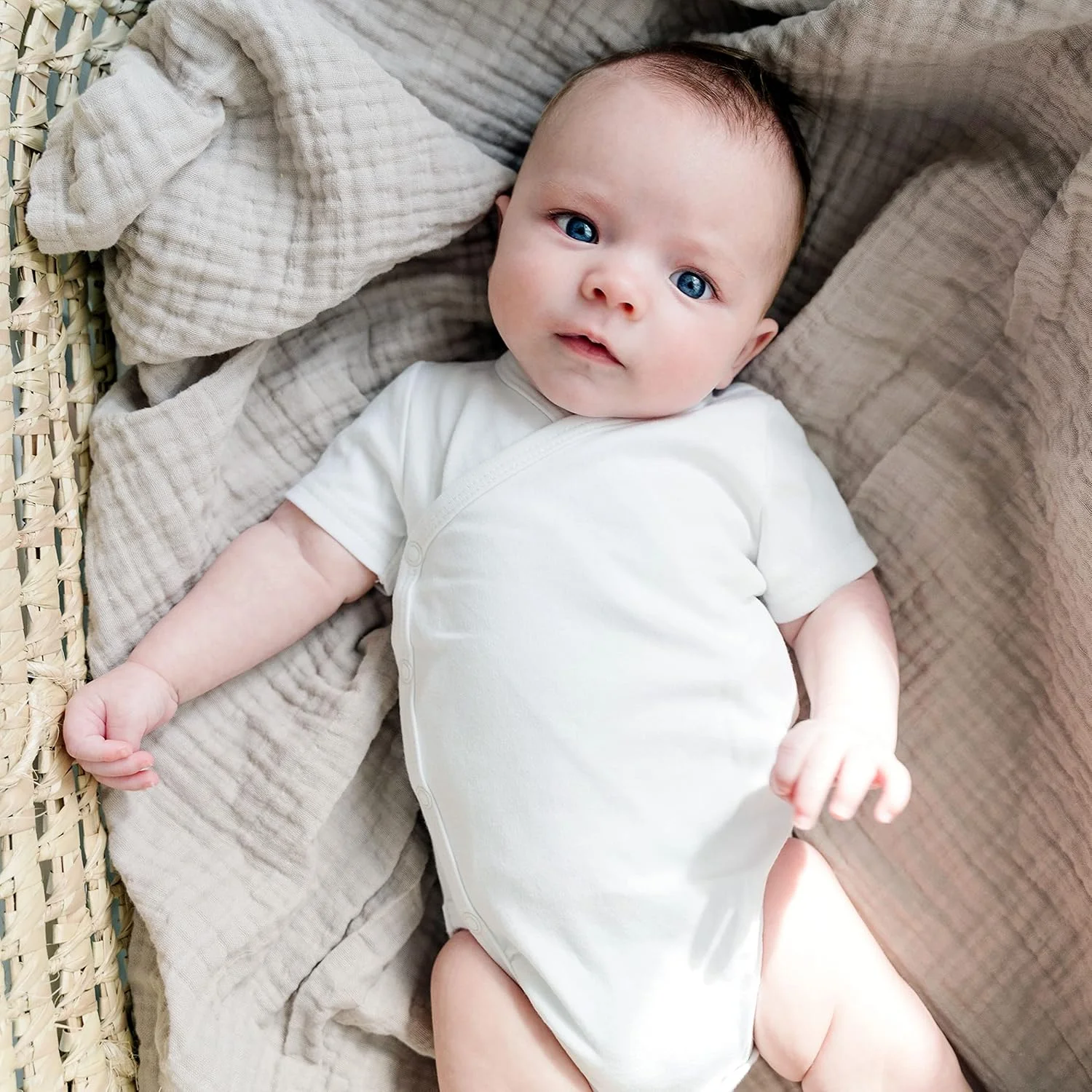 ست بادی نوزادی دکمه دار از پهلو، 100% پنبه پسرانه دخترانه یونیسکس کیمونو، بسته 4 عددی ست بادی نوزادی دکمه دار از پهلو، 100% پنبه پسرانه دخترانه یونیسکس کیمونو، بسته 4 عددی