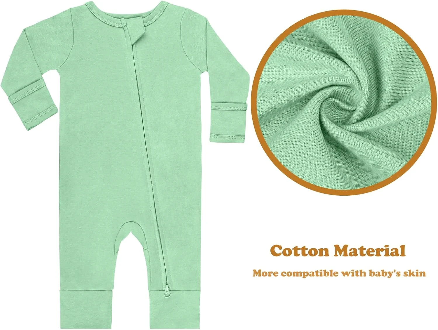 لباس خواب آستین بلند نخی گیسبی، بادی بدون پا با زیپ و دستکش، بسته 3 عددی، مناسب نوزادان دختر و پسر لباس خواب آستین بلند نخی گیسبی، بادی بدون پا با زیپ و دستکش، بسته 3 عددی، مناسب نوزادان دختر و پسر