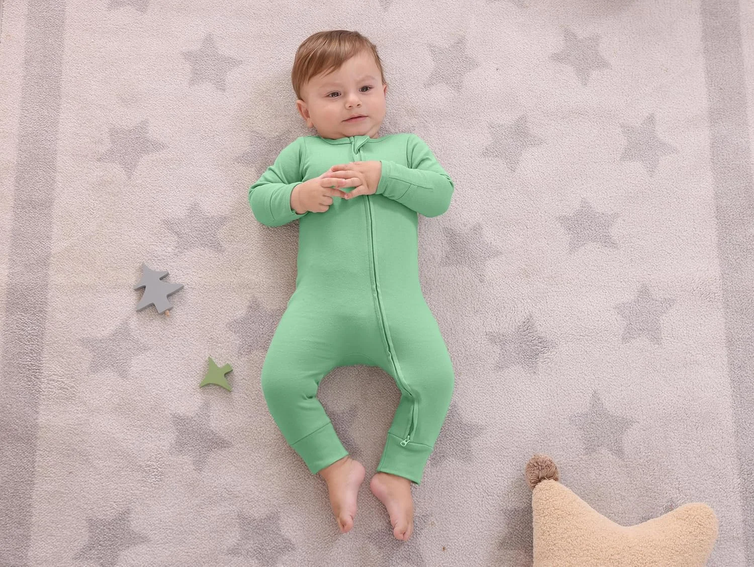 لباس خواب آستین بلند نخی گیسبی، بادی بدون پا با زیپ و دستکش، بسته 3 عددی، مناسب نوزادان دختر و پسر لباس خواب آستین بلند نخی گیسبی، بادی بدون پا با زیپ و دستکش، بسته 3 عددی، مناسب نوزادان دختر و پسر