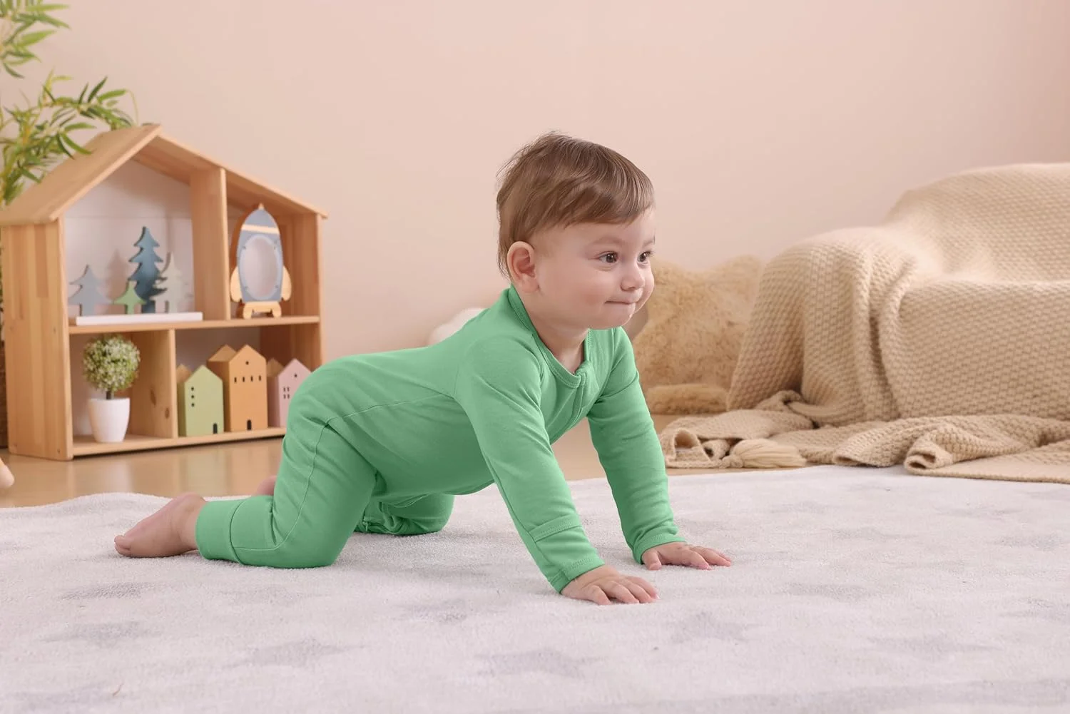 لباس خواب آستین بلند نخی گیسبی، بادی بدون پا با زیپ و دستکش، بسته 3 عددی، مناسب نوزادان دختر و پسر لباس خواب آستین بلند نخی گیسبی، بادی بدون پا با زیپ و دستکش، بسته 3 عددی، مناسب نوزادان دختر و پسر