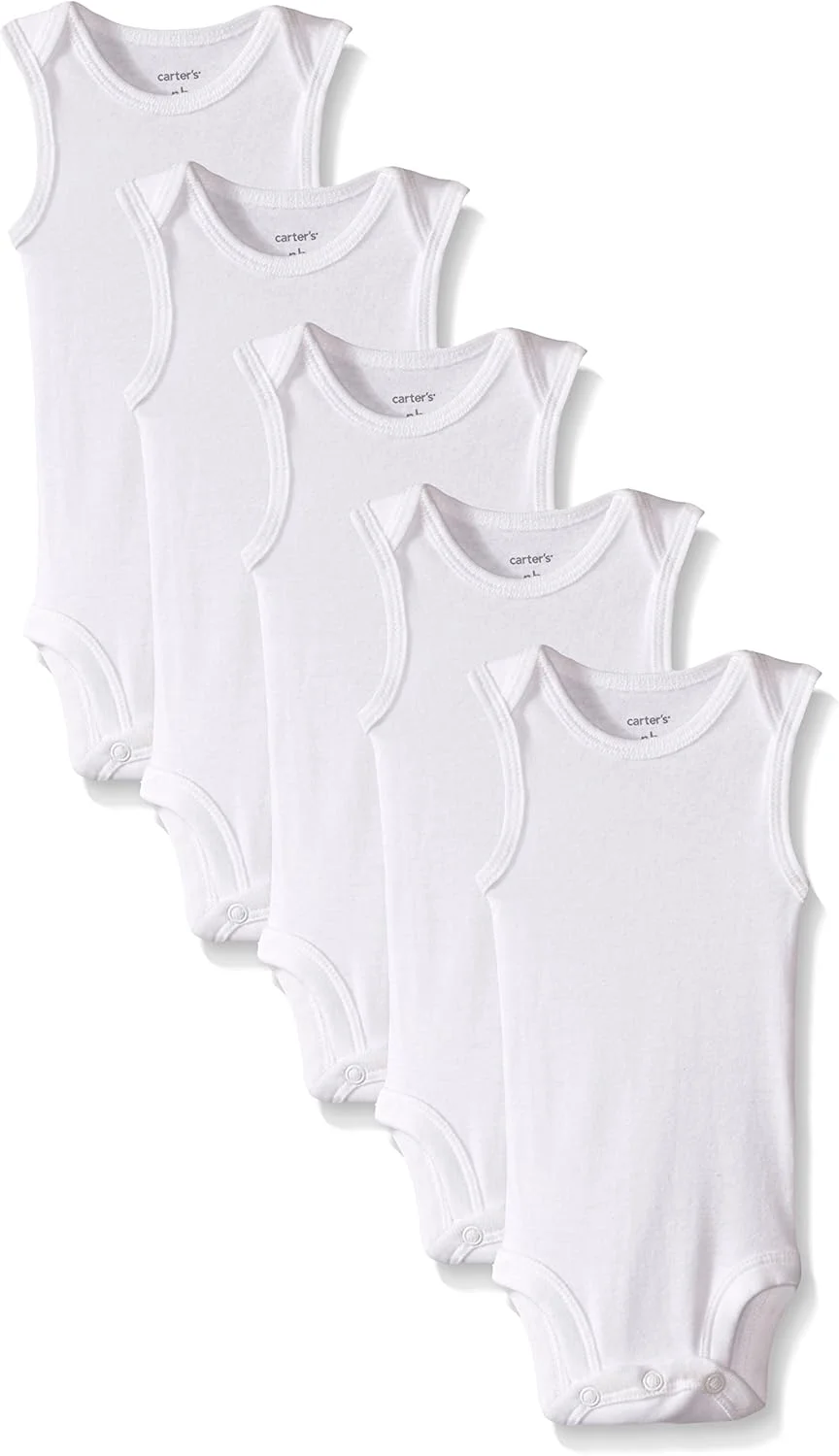 بادی های بدون آستین نوزادی کارترز مدل Wiggle، بسته 5 عددی بادی های بدون آستین نوزادی کارترز مدل Wiggle، بسته 5 عددی