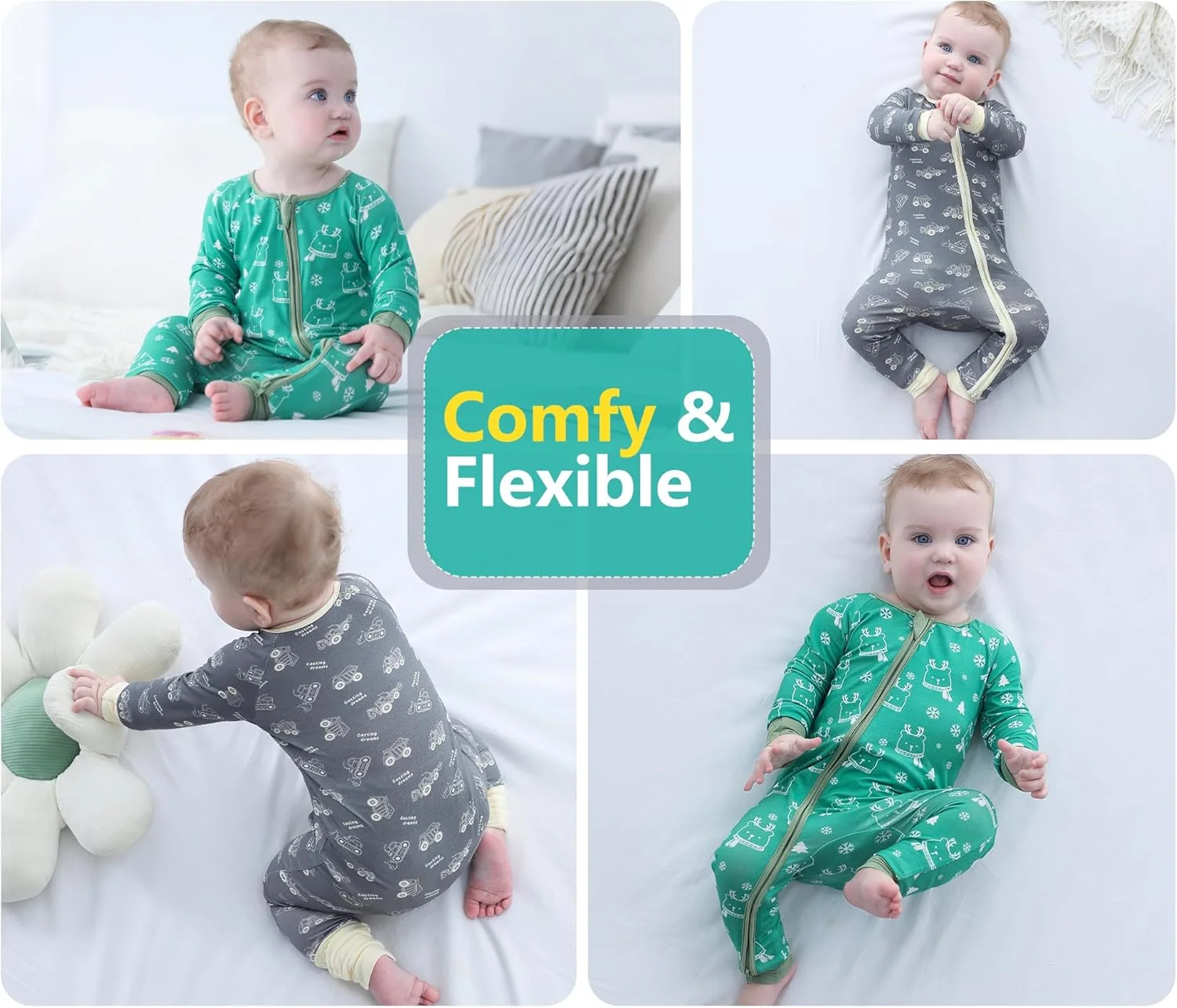 هاهاشو لباس خواب آستین بلند نوزاد پسر دختر 2 عددی زیپ دار، لباس خواب کودک نوپا، کیسه خواب کریسمس 0-24 ماه هاهاشو لباس خواب آستین بلند نوزاد پسر دختر 2 عددی زیپ دار، لباس خواب کودک نوپا، کیسه خواب کریسمس 0-24 ماه