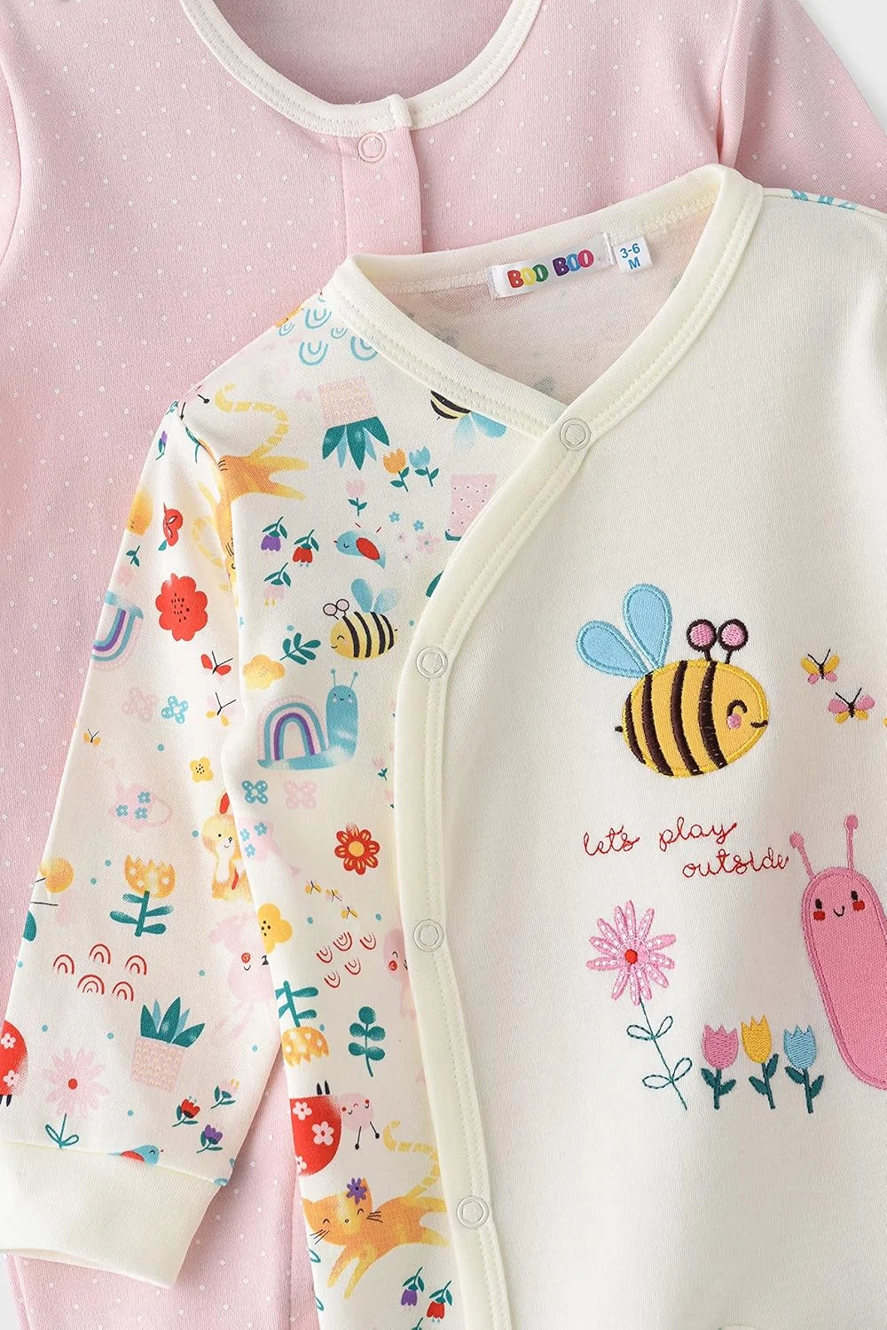 لباس خواب دو تکه بچگانه BooBoo Kids Garden Range، بلوز نخی 100% برای نوزادان دختر و پسر