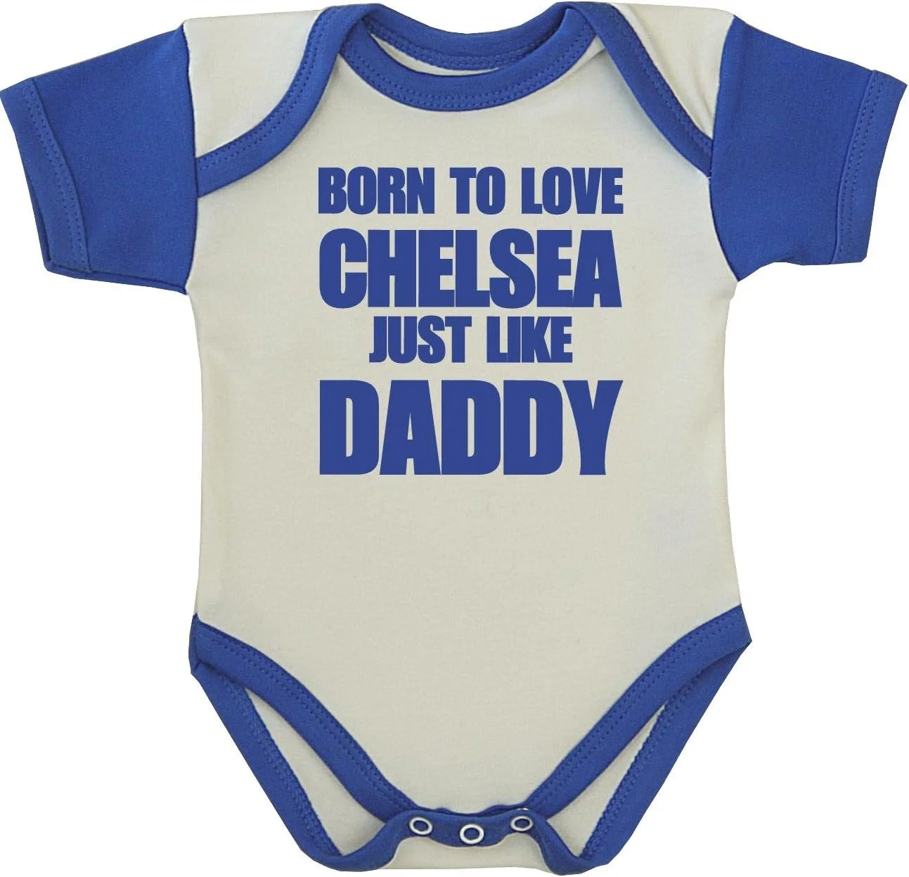 بادی نوزادی BabyPrem طرح 'عاشق چلسی مثل بابا' سایز نوزاد تا 12 ماهگی