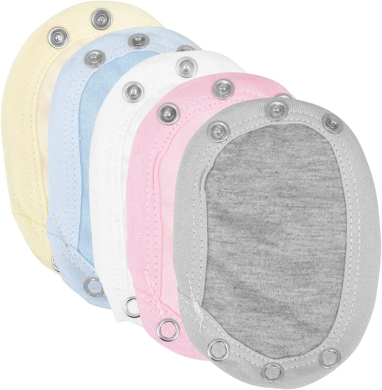 افزودنی لباس بادی نوزاد بیگ تری، 5 عددی، جنس پنبه، افزایش طول لباس بادی و رامپر دکمه دار، مناسب دختران و پسران، تکه افزایش طول قابل تنظیم برای لباس نوزاد