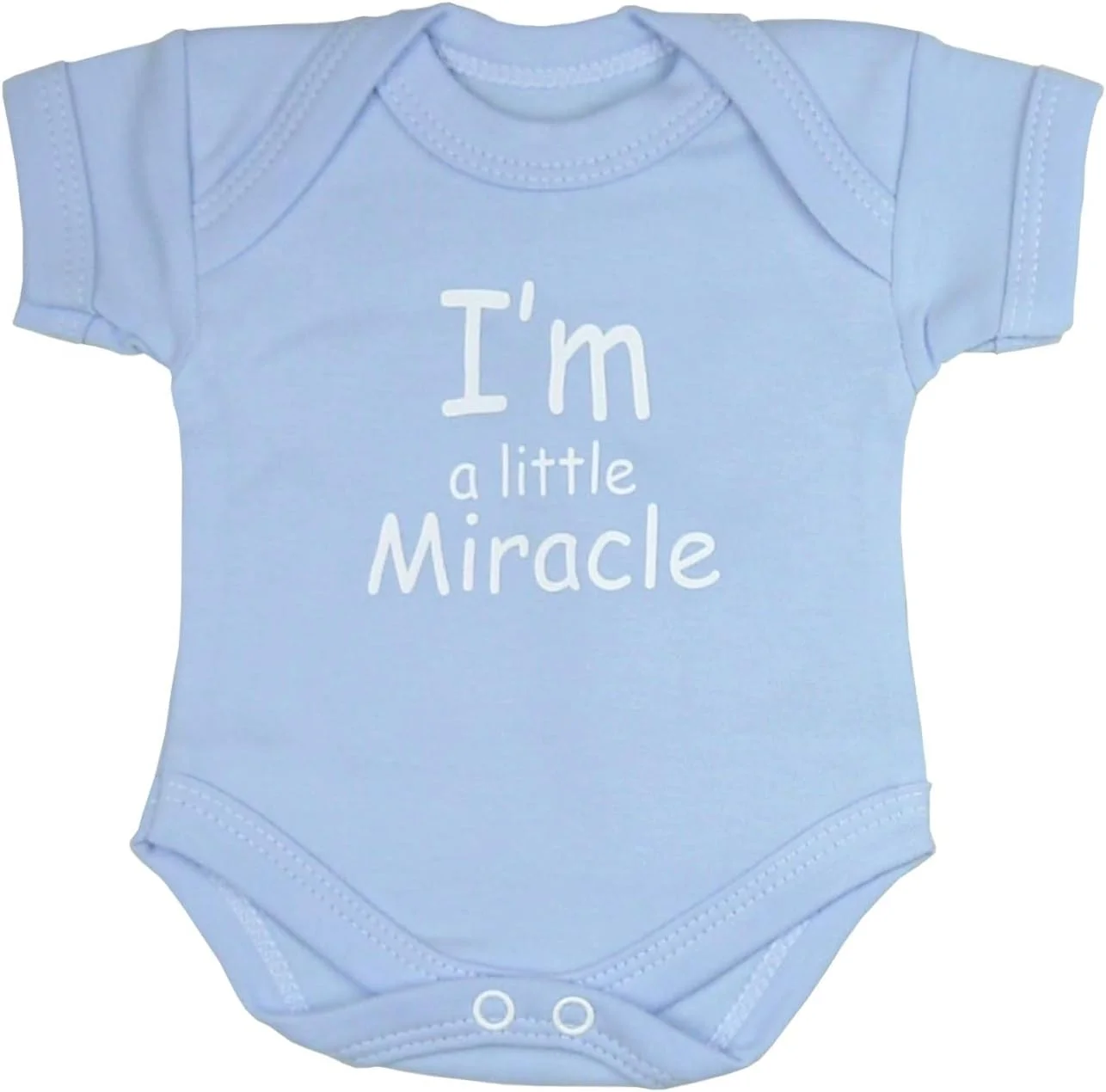 بسته 2 عددی لباس نوزاد نارس / زیرپوش سایز 0.7 تا 3.4 کیلوگرم با طرح "من یک معجزه کوچک هستم"، صورتی یا آبی