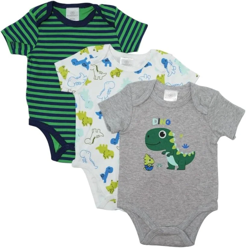 ست سه تکه بادی آستین کوتاه طرح دایناسور بامبیمیچی برای نوزاد پسر ست سه تکه بادی آستین کوتاه طرح دایناسور بامبیمیچی برای نوزاد پسر