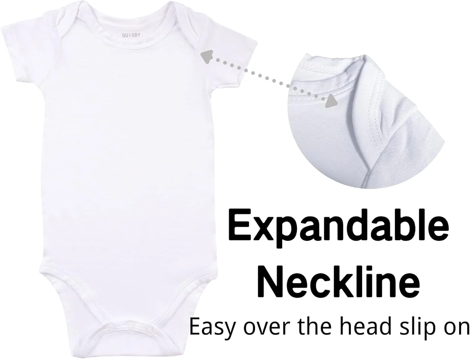 بادی آستین کوتاه نوزادی GUISBY، مناسب نوزادان پسر و دختر 0 تا 24 ماه