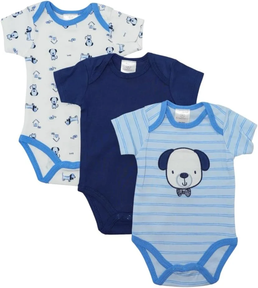 ست سه تکه بادی آستین کوتاه طرح حیوانات Bambimici برای نوزاد پسر ست سه تکه بادی آستین کوتاه طرح حیوانات Bambimici برای نوزاد پسر