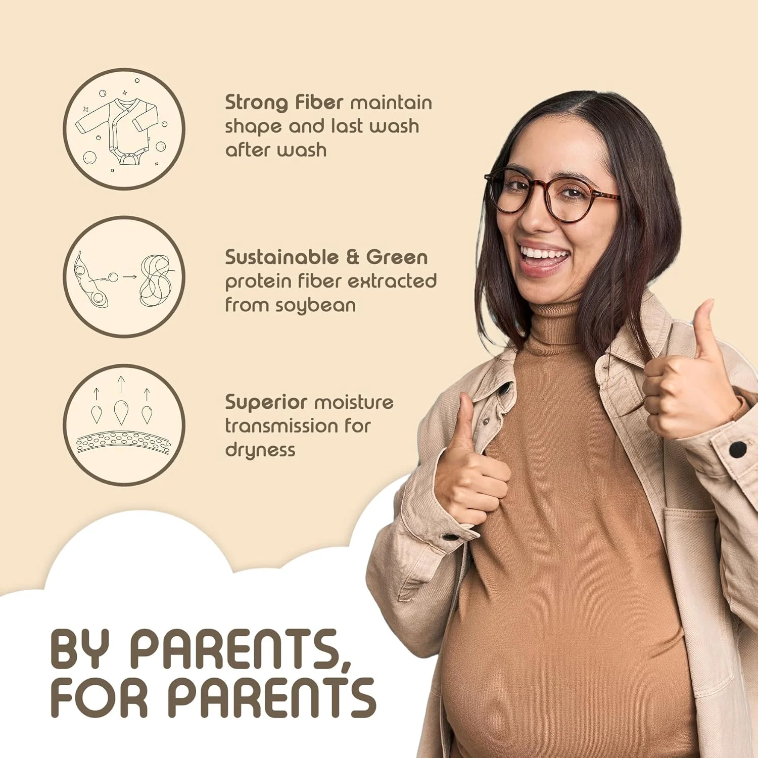 لباس سرهمی کیمونویی طرح دار نوزاد سوی، پارچه اکولوژیکی