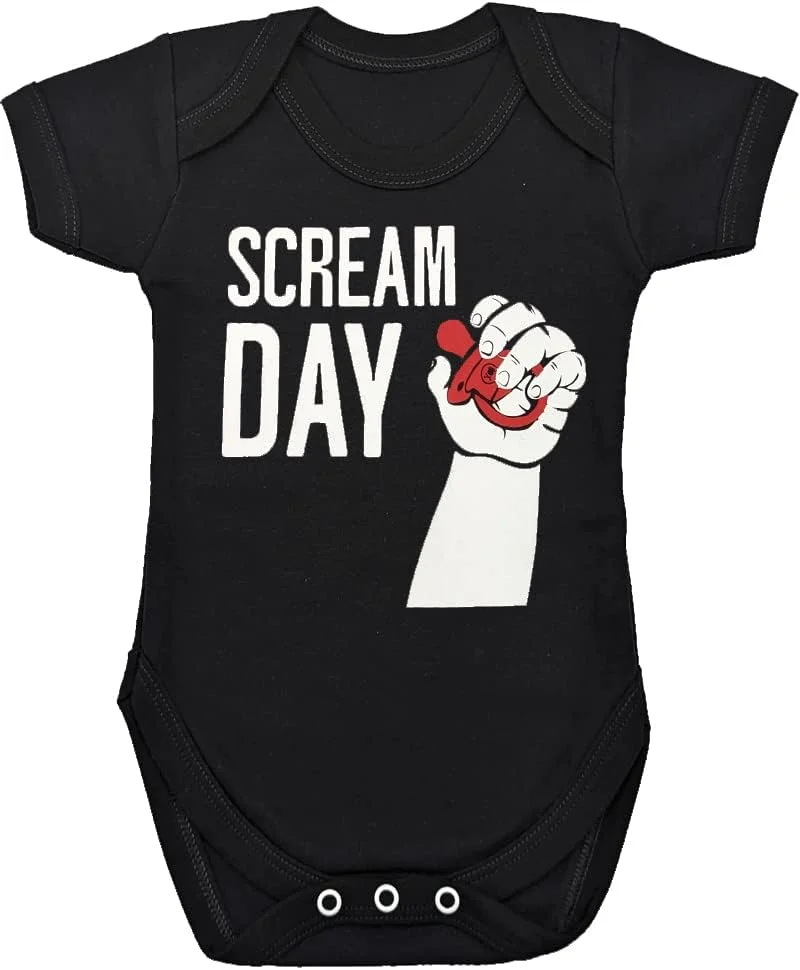 لباس نوزادی طرح SCREAM DAY Baby Moo | بادی نوزادی طرح پانک راک - مناسب نوزادان و والدین لباس نوزادی طرح SCREAM DAY Baby Moo | بادی نوزادی طرح پانک راک - مناسب نوزادان و والدین