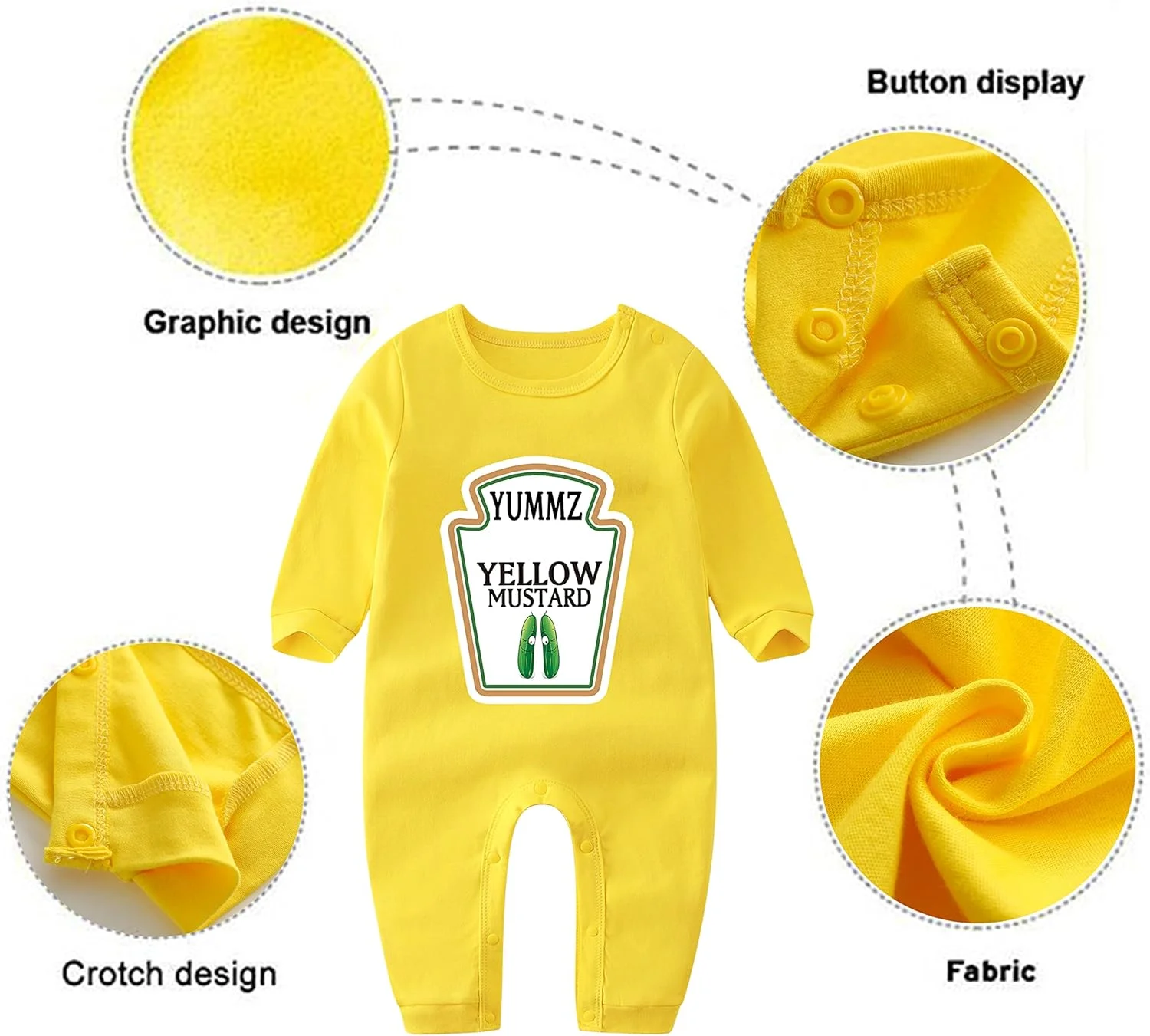 لباس‌های سرهمی دوقلوهای نوزاد AOUYOA - لباس بامزه سس کچاپ و خردل برای لباس پسرانه و دخترانه - ست سه قلوهای خنده دار