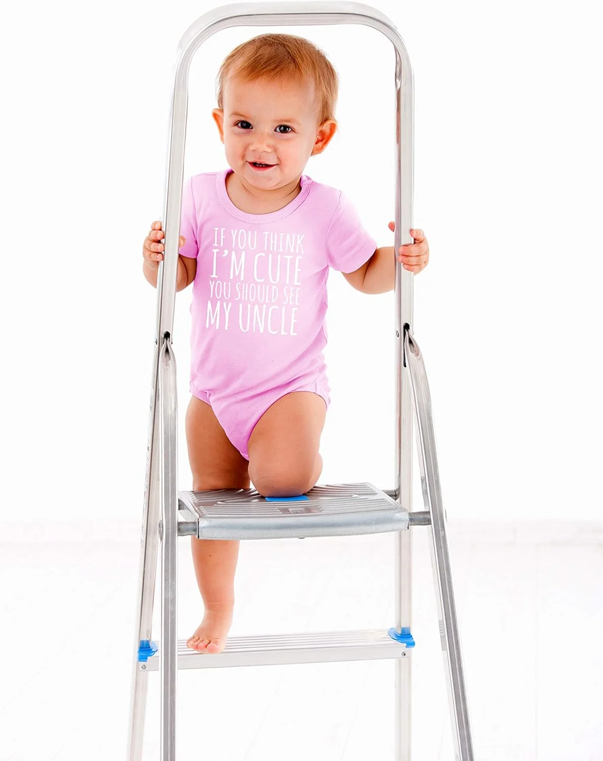 AW Fashions لباس نوزادی یک تکه طرح «اگر فکر می‌کنی من بامزه‌ام، باید دایی‌ام را ببینی» - دوست نوشیدنی دایی - لباس نوزادی بامزه