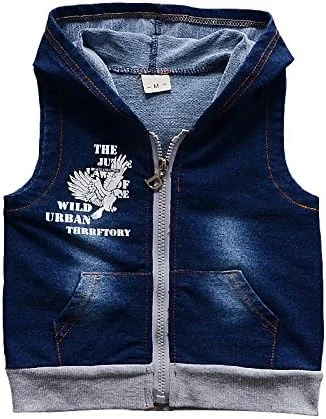 لباس پسرانه تادائو یاو، ست لباس 3 تکه پسرانه بهاره و پاییزی، جلیقه جین، پیراهن نخی، شلوار جین برای پسران