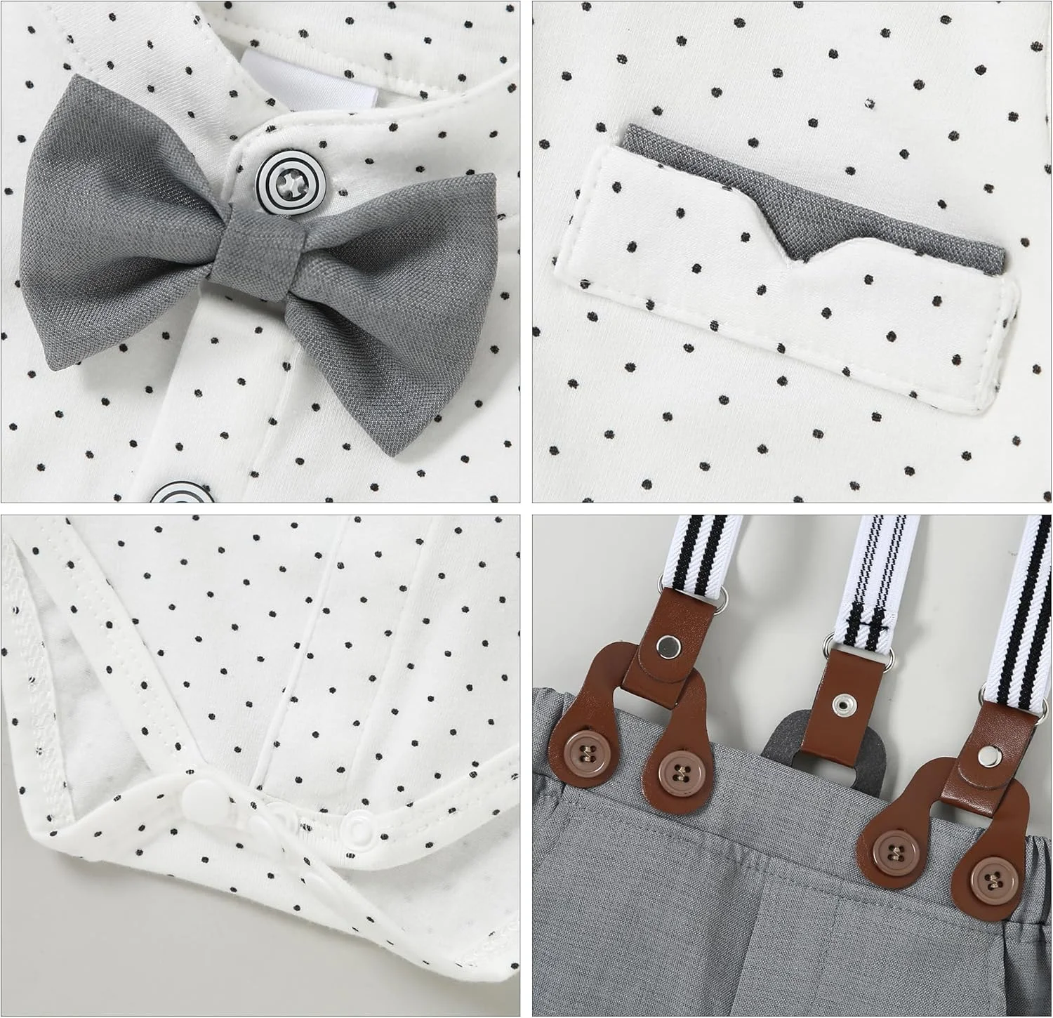 ست لباس رسمی پسرانه نوزادی SOLOYEE مدل Sou888