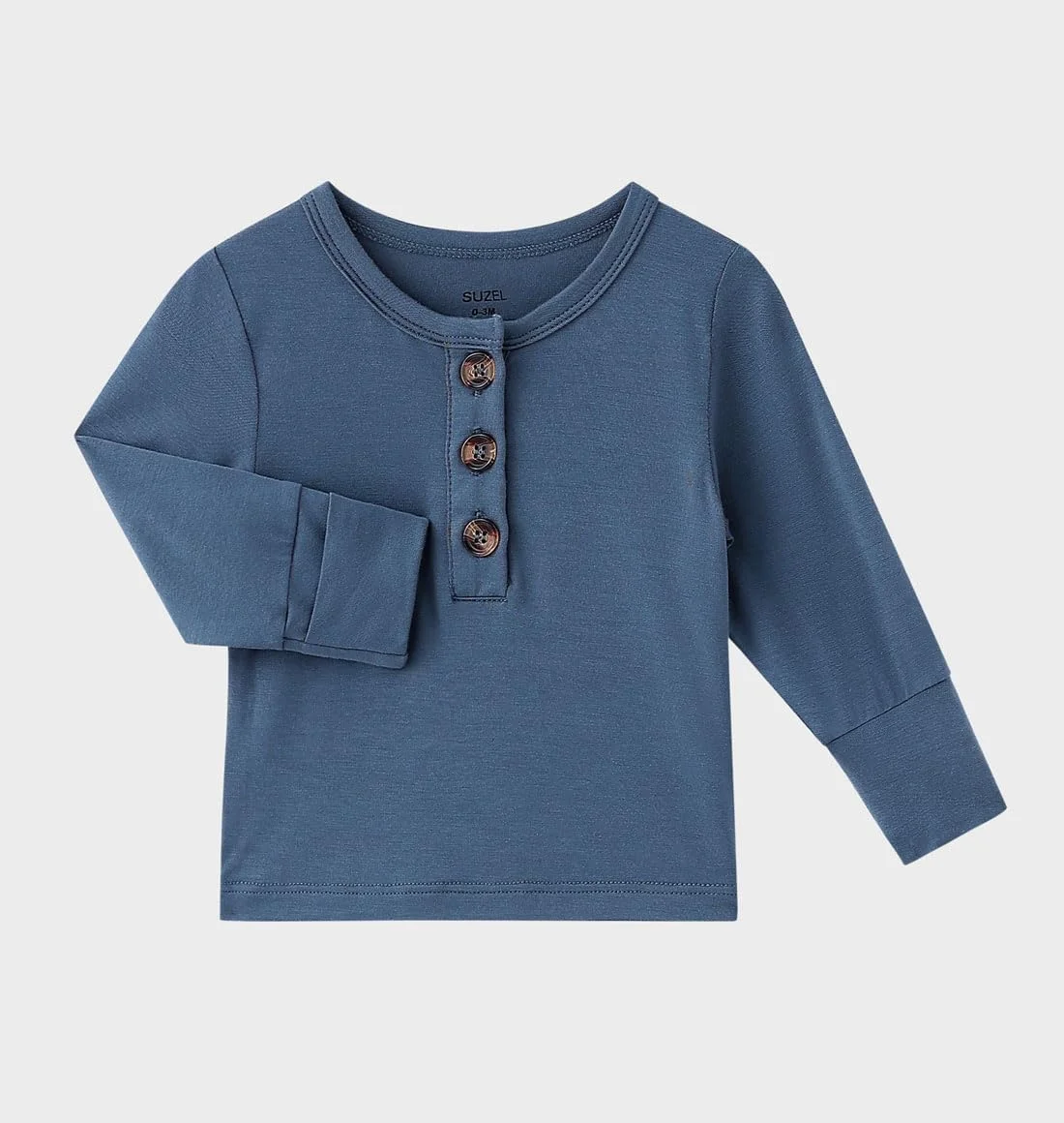 لباس نوزادی پسرانه دخترانه، ست تاپ دکمه دار و شلوار ویسکوز بامبو به همراه کلاه/هدبند