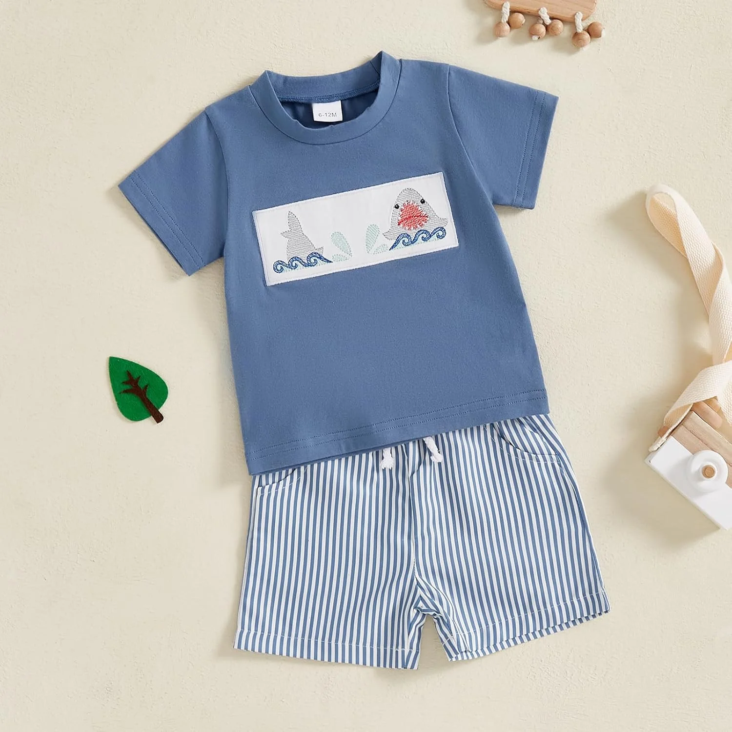 ست لباس تابستانی پسرانه Sprifallbaby با طرح درخت نخل گرمسیری، تیشرت و شلوارک، مناسب نوزاد و کودک نوپا، لباس ساحلی هاوایی