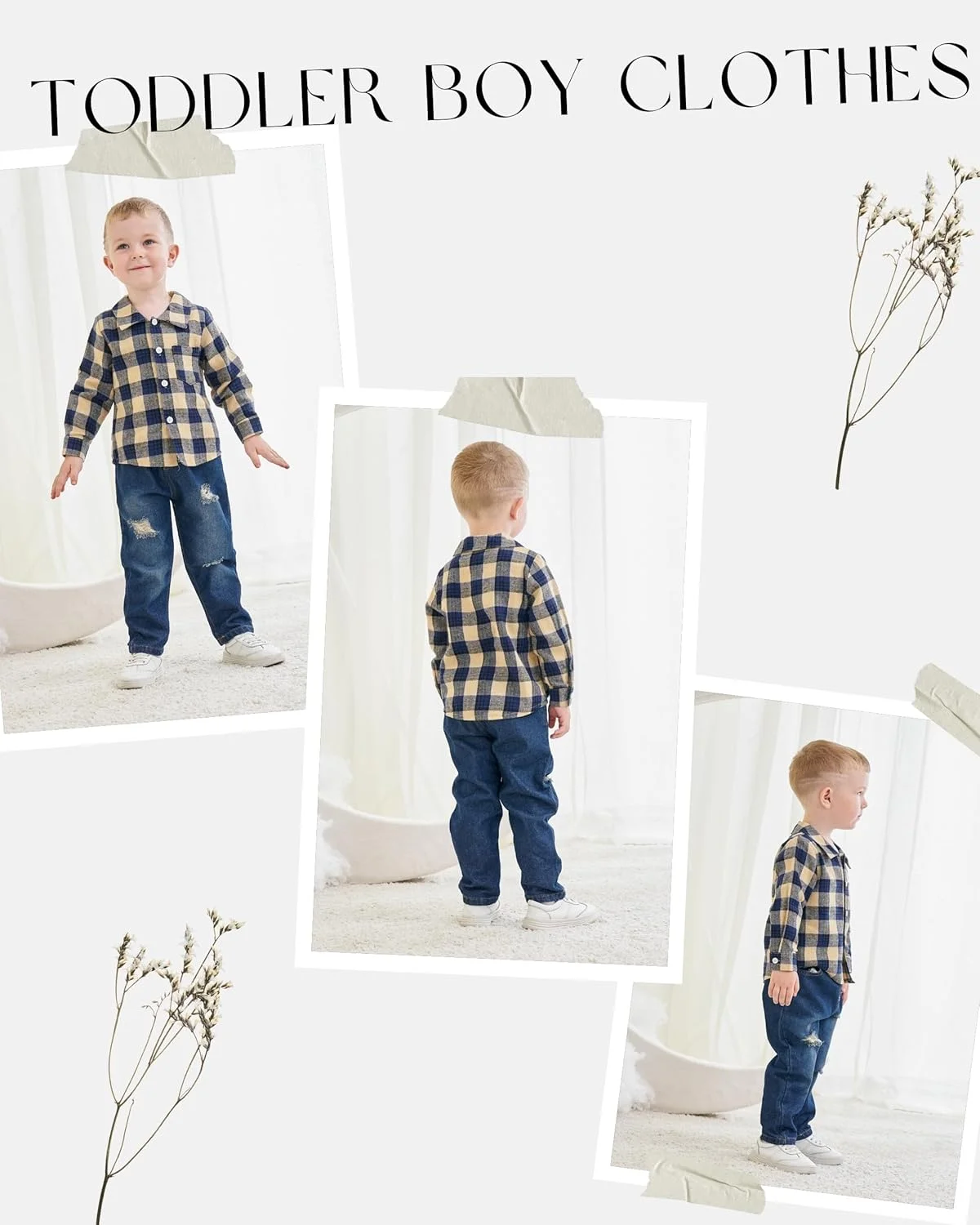 ست لباس پسرانه بچه گانه شامل بلوز گرم و شلوار جین