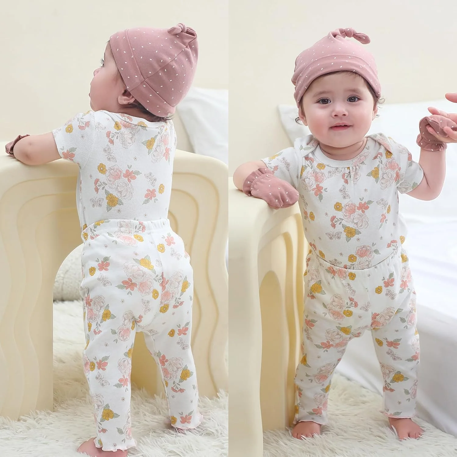 ست بادی و شلوار نوزادی رولیبی، لباس های تابستانی دنده ای، مناسب ست کردن برای نوزاد پسر و دختر