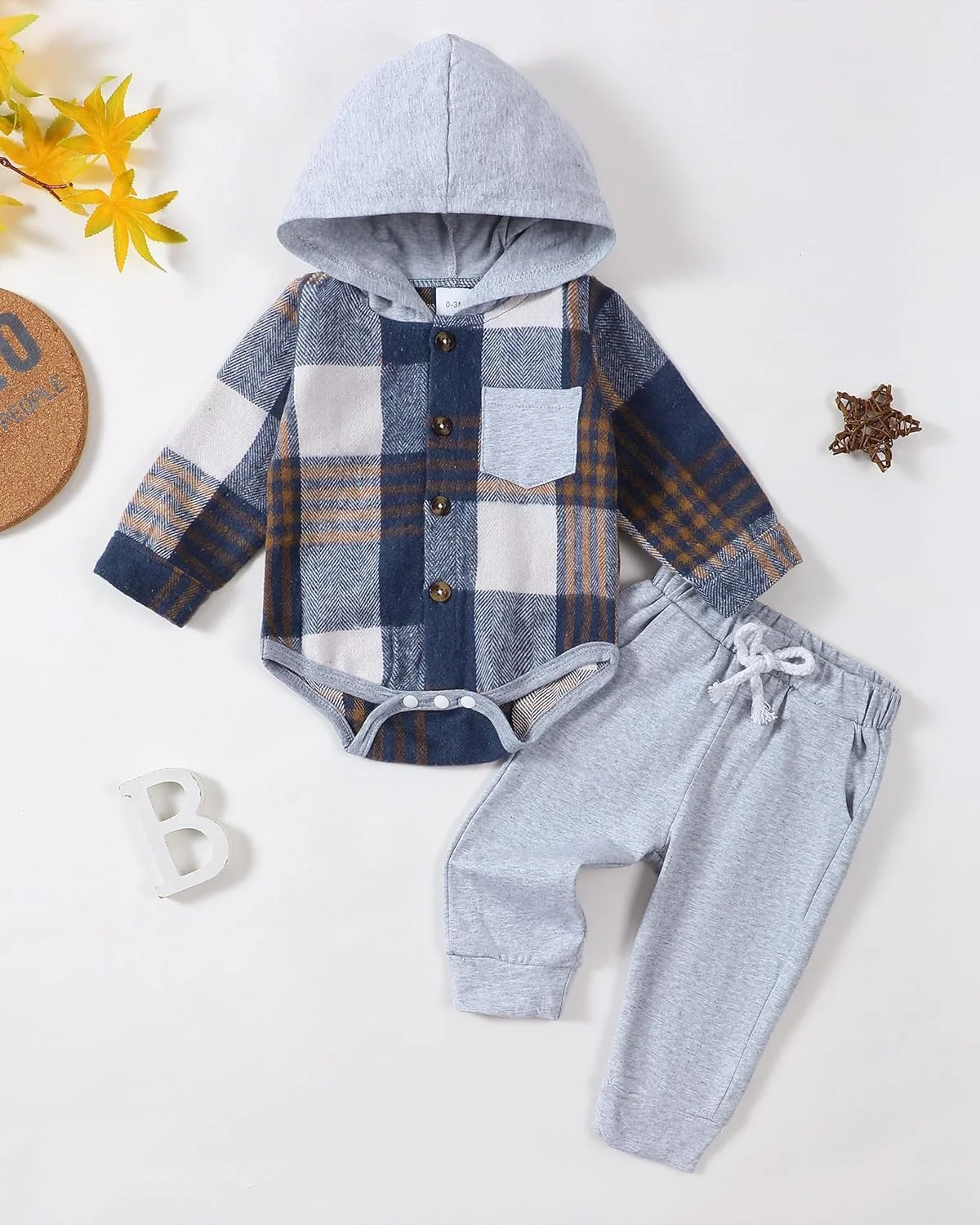 لباس نوزادی پسرانه Renotemy، ست لباس های جدید با طرح "New to The Crew"، شلوار بلند، ست لباس پسرانه کودک نوپا