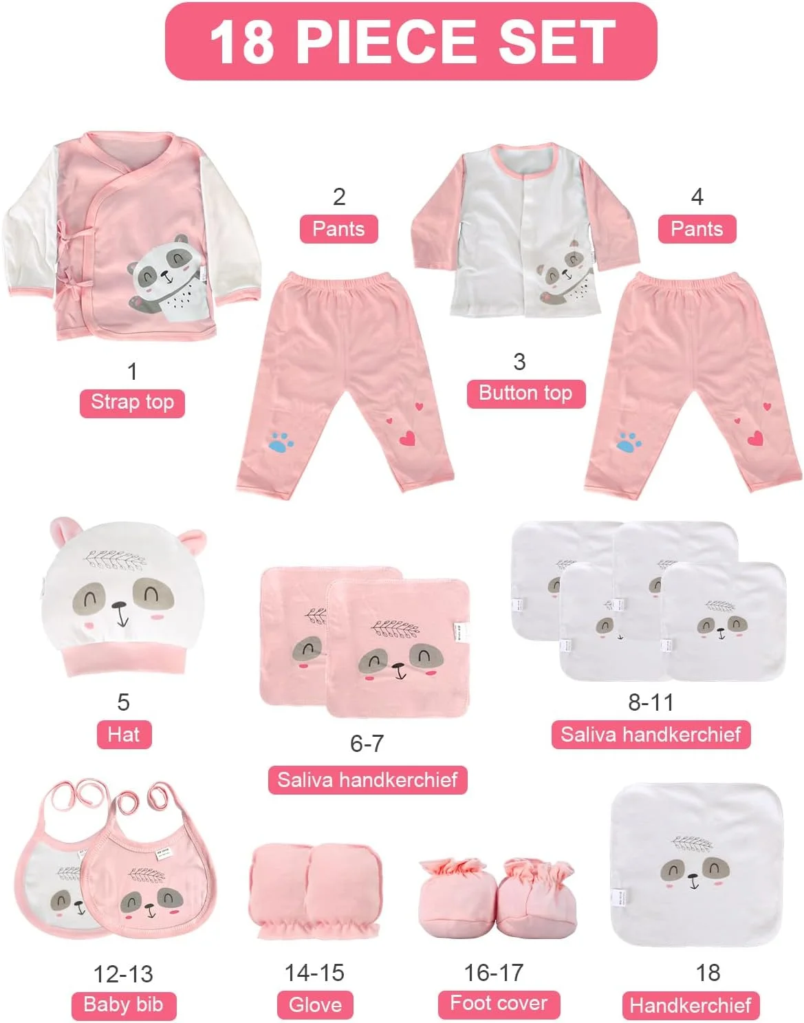 جعبه هدیه 18 تکه نوزاد، ست لباس نوزادی، ست هدیه نوزاد، ست لباس نوزادی، جعبه هدیه نوزاد برای پسران و دختران